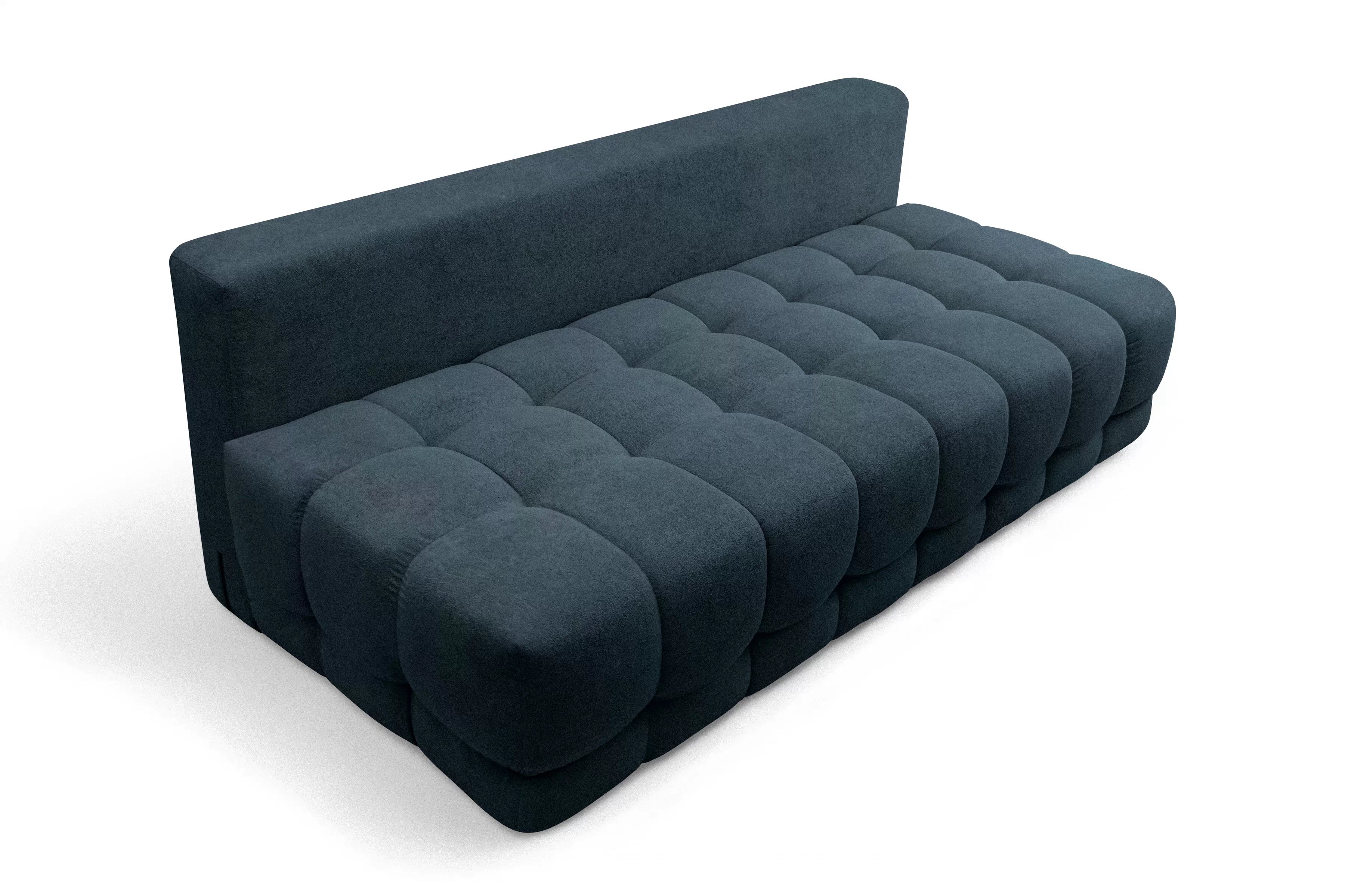 Rozkladacia pohovka Tuko s úložným priestorom – tmavomodrá pletenina Freya 210-28 Pohovka Tuko rozkladana S vnútorným úložným priestorom- námornícka modrá dzianina Freya 210-28