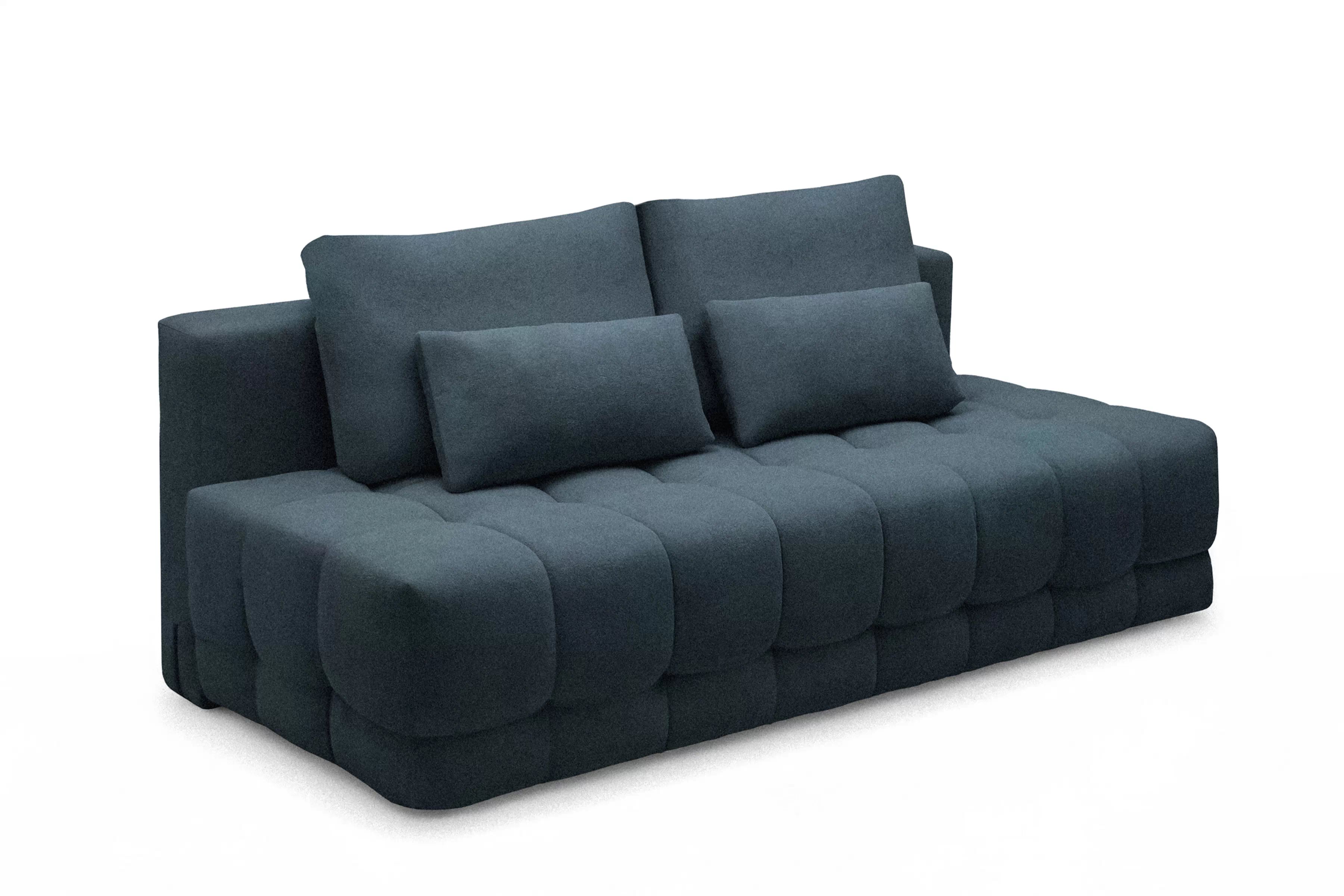 Rozkladacia pohovka Tuko s úložným priestorom – tmavomodrá pletenina Freya 210-28 Pohovka Tuko rozkladana S vnútorným úložným priestorom- námornícka modrá dzianina Freya 210-28