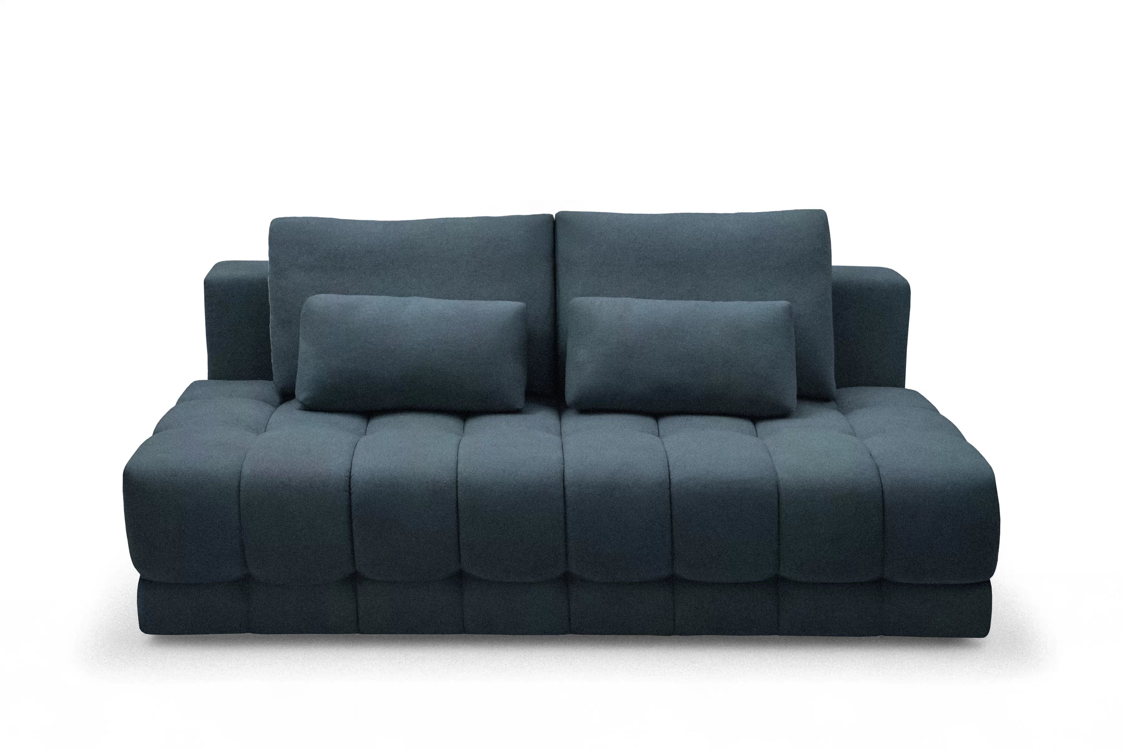 Rozkladacia pohovka Tuko s úložným priestorom – tmavomodrá pletenina Freya 210-28 Pohovka Tuko rozkladana S vnútorným úložným priestorom- námornícka modrá dzianina Freya 210-28