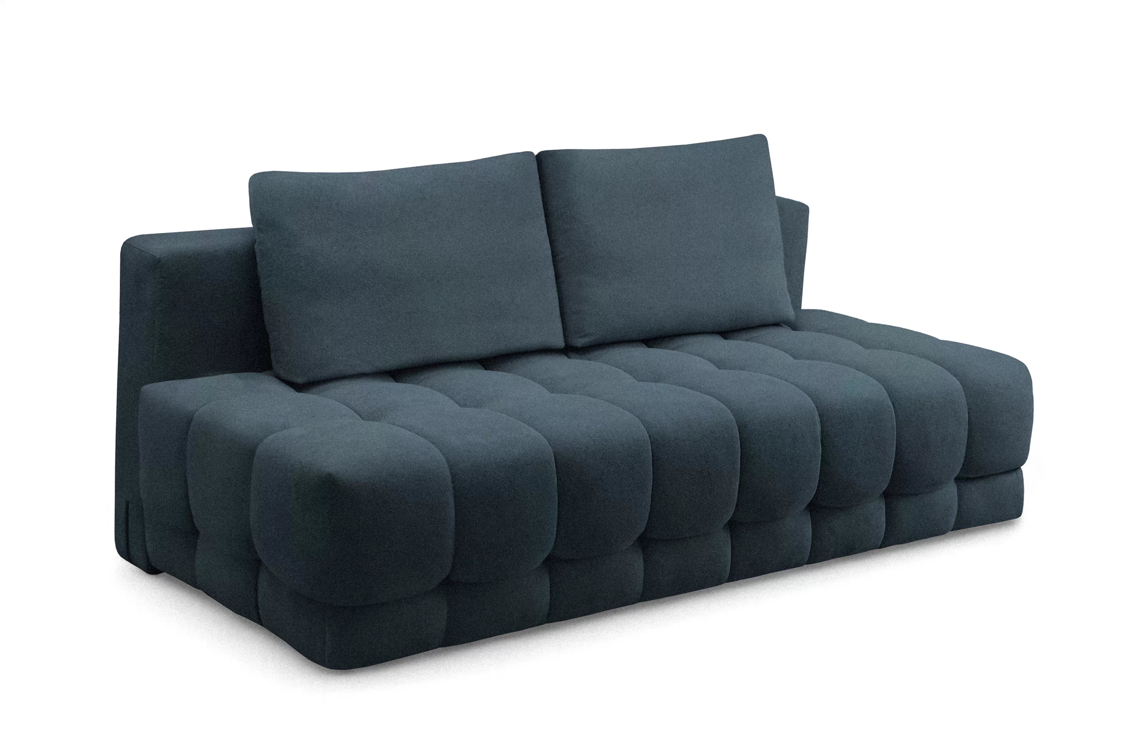 Rozkladacia pohovka Tuko s úložným priestorom – tmavomodrá pletenina Freya 210-28 Pohovka Tuko rozkladana S vnútorným úložným priestorom- námornícka modrá dzianina Freya 210-28