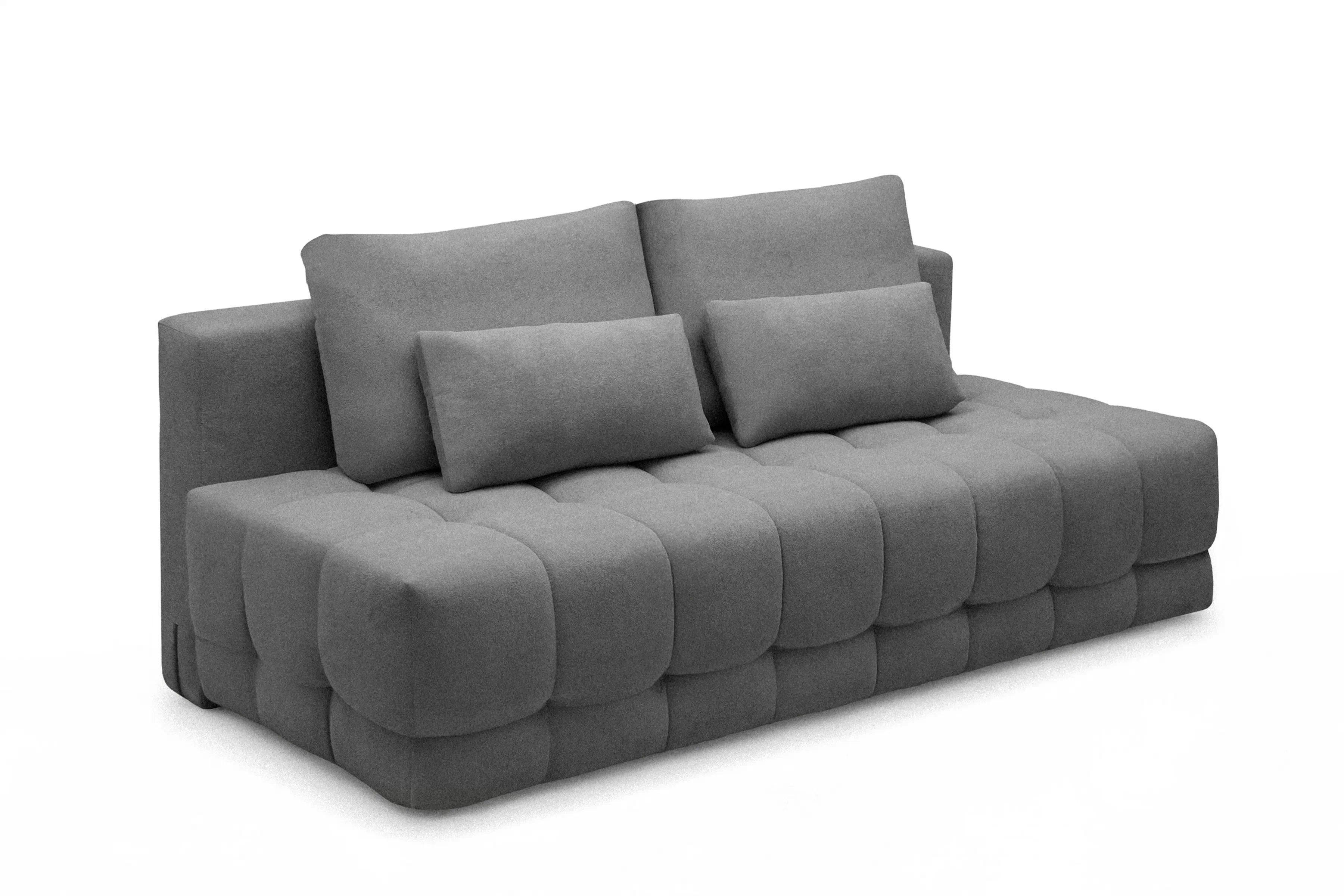 Rozkládací pohovka Tuko s úložným prostorem - šedá látka Freya 210-21 Pohovka Tuko rozkladana s úložným prostorem- šedá boucle Freya 210.21