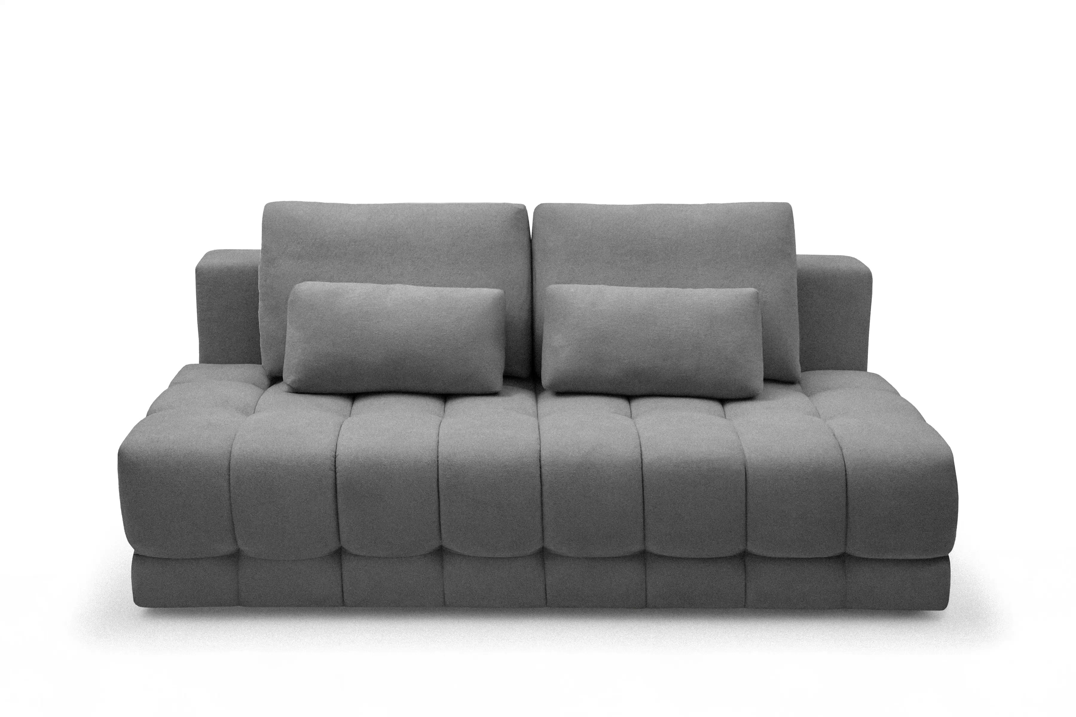 Rozkládací pohovka Tuko s úložným prostorem - šedá látka Freya 210-21 Pohovka Tuko rozkladana s úložným prostorem- šedá boucle Freya 210.21