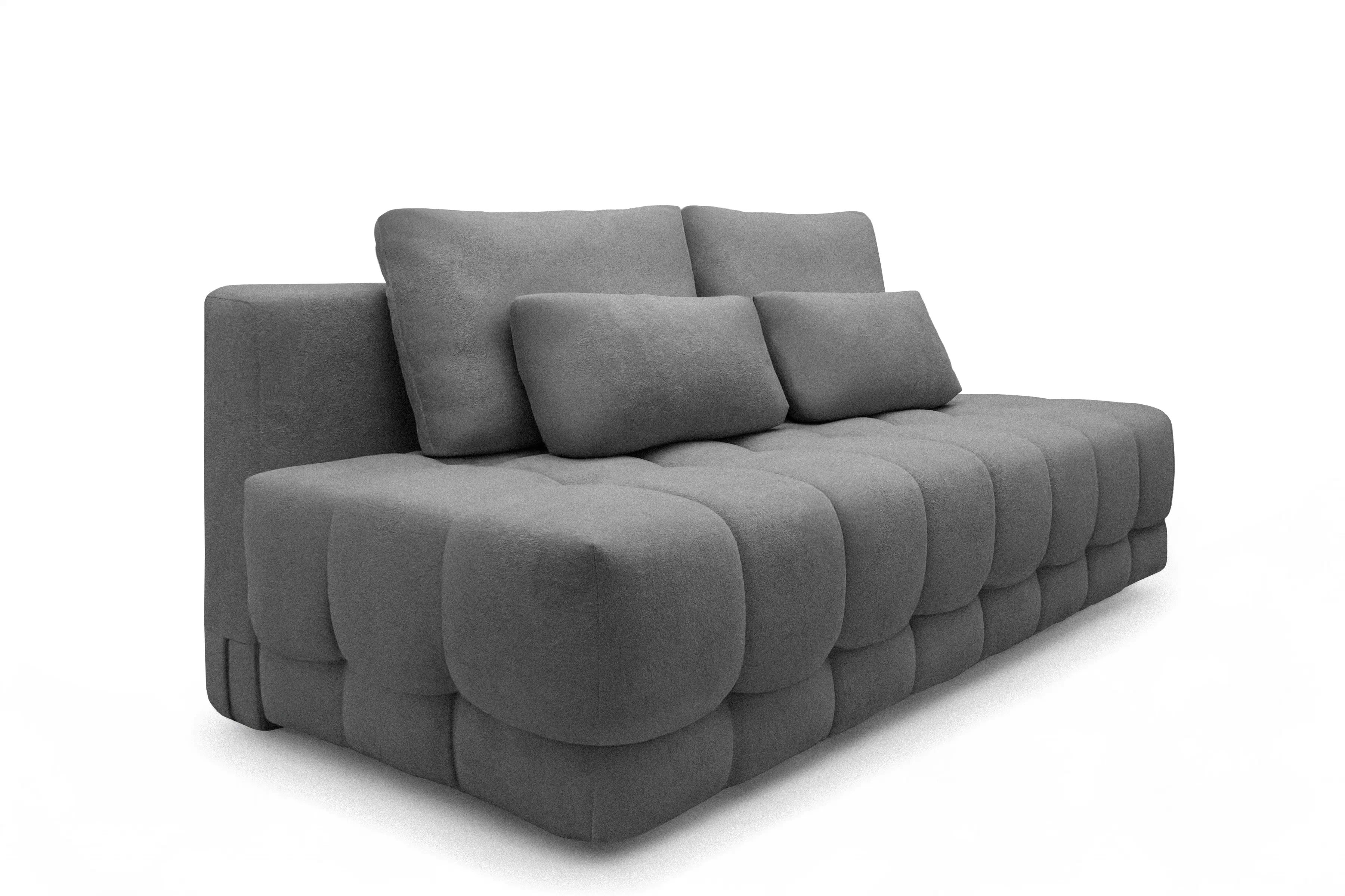 Rozkládací pohovka Tuko s úložným prostorem - šedá látka Freya 210-21 Pohovka Tuko rozkladana s úložným prostorem- šedá boucle Freya 210.21