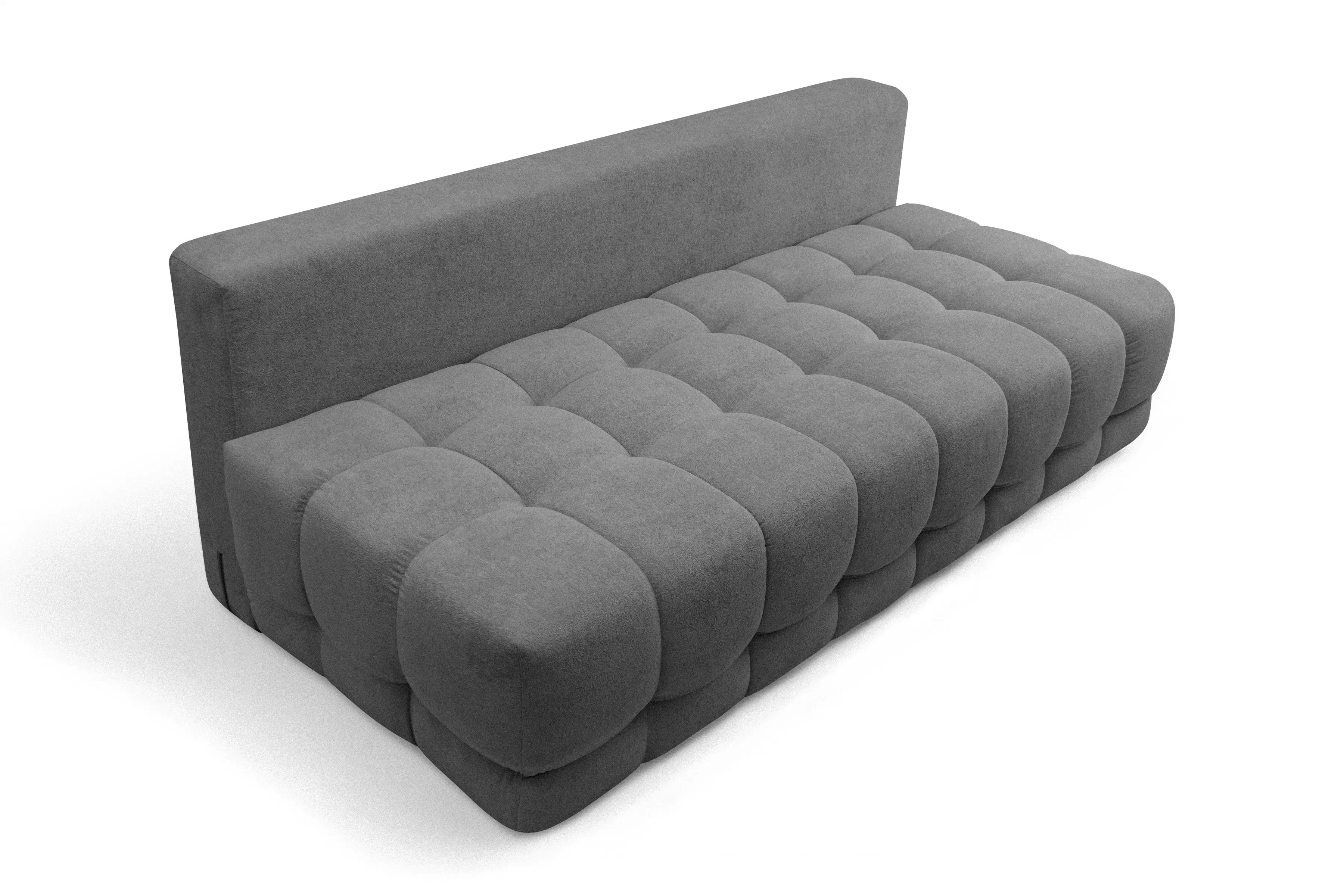 Rozkládací pohovka Tuko s úložným prostorem - šedá látka Freya 210-21 Pohovka Tuko rozkladana s úložným prostorem- šedá boucle Freya 210.21