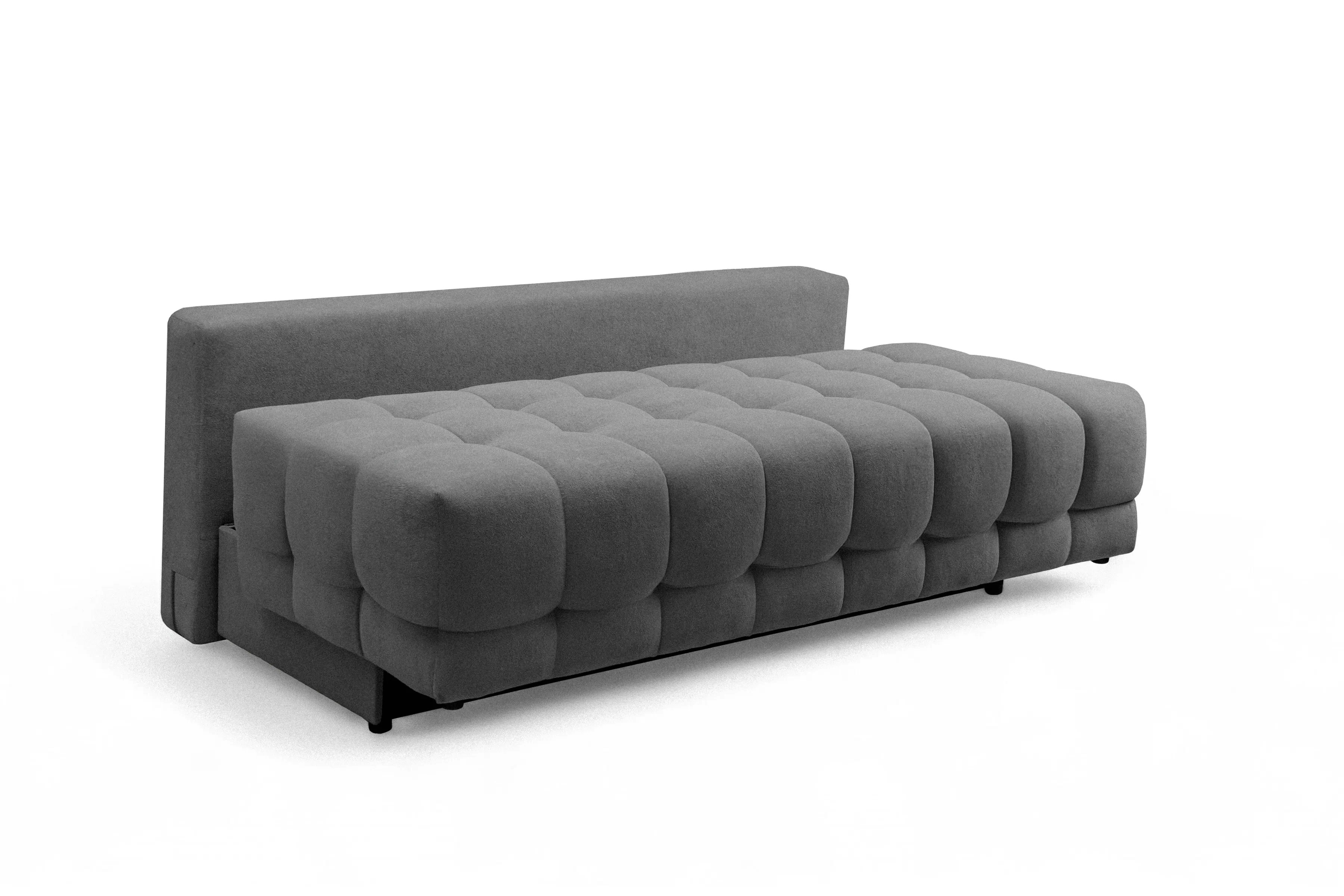 Rozkládací pohovka Tuko s úložným prostorem - šedá látka Freya 210-21 Pohovka Tuko rozkladana s úložným prostorem- šedá boucle Freya 210.21