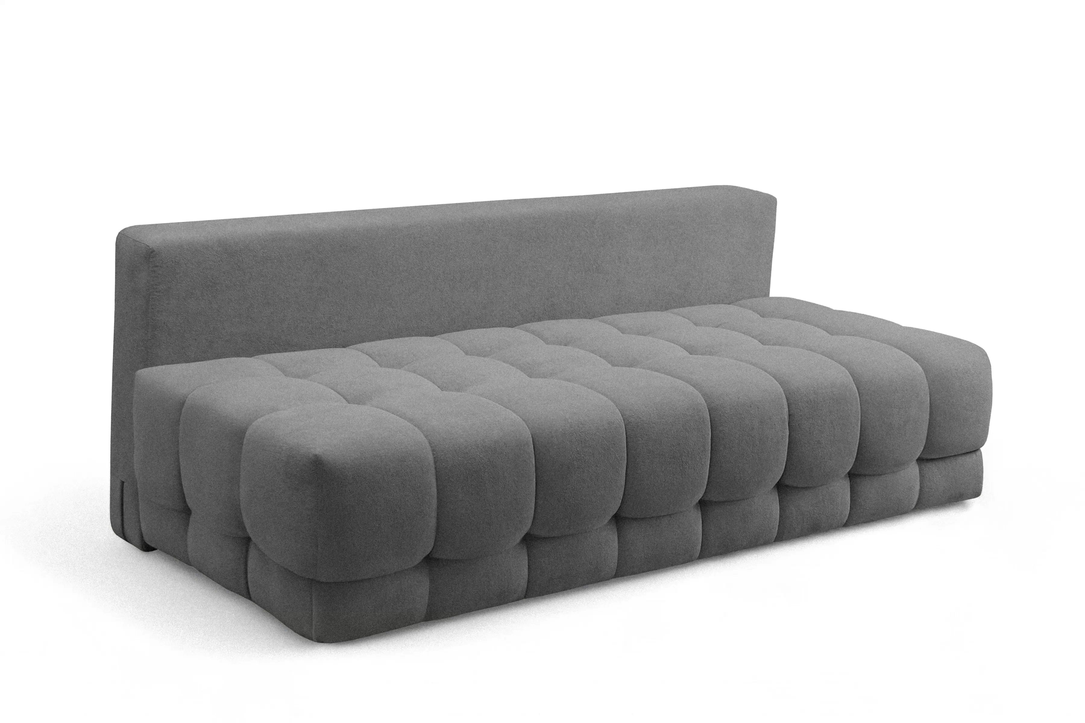 Rozkládací pohovka Tuko s úložným prostorem - šedá látka Freya 210-21 Pohovka Tuko rozkladana s úložným prostorem- šedá boucle Freya 210.21