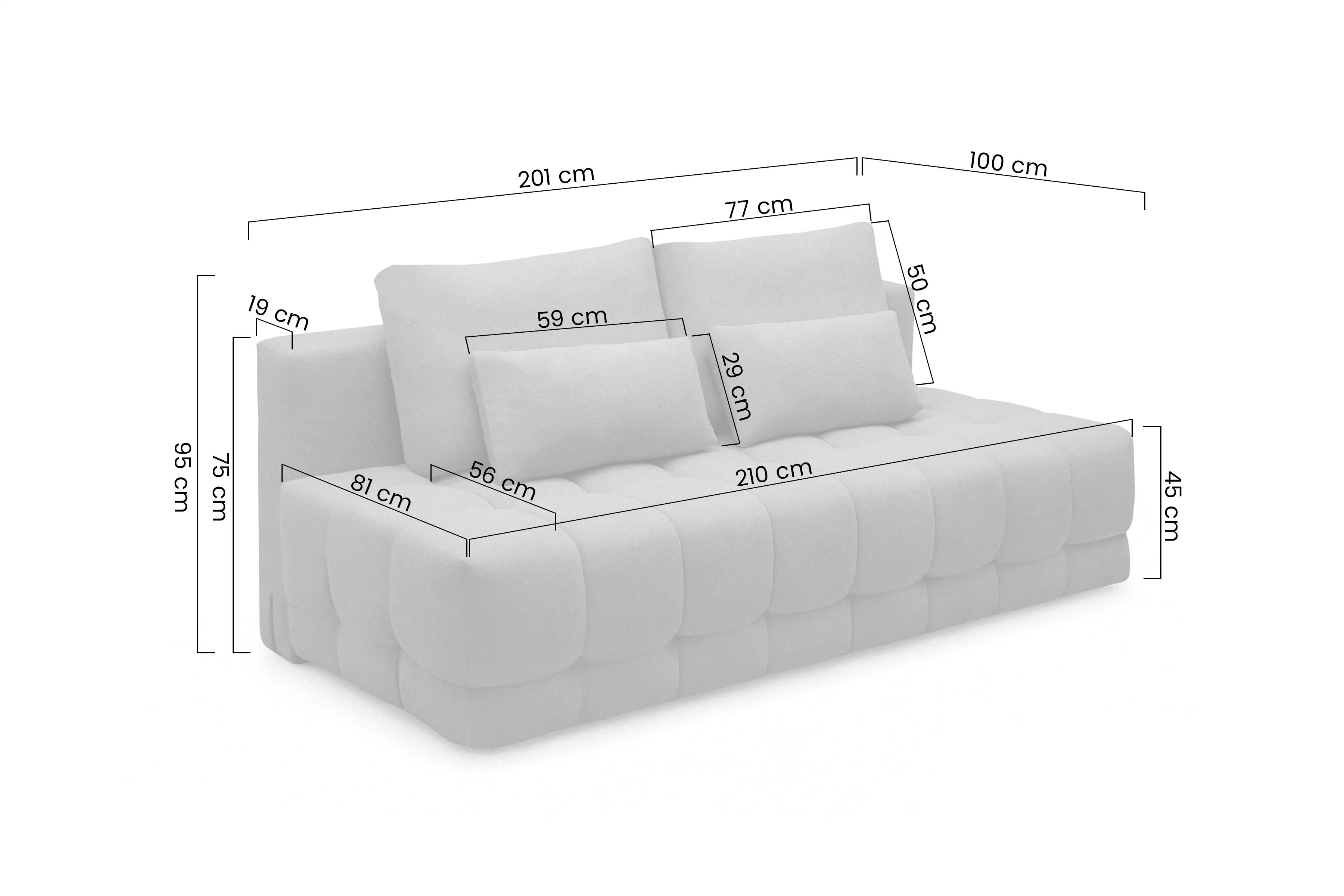 Rozkládací pohovka Tuko s úložným prostorem - šedá látka Freya 210-21 Pohovka Tuko rozkladana s úložným prostorem- šedá boucle Freya 210.21