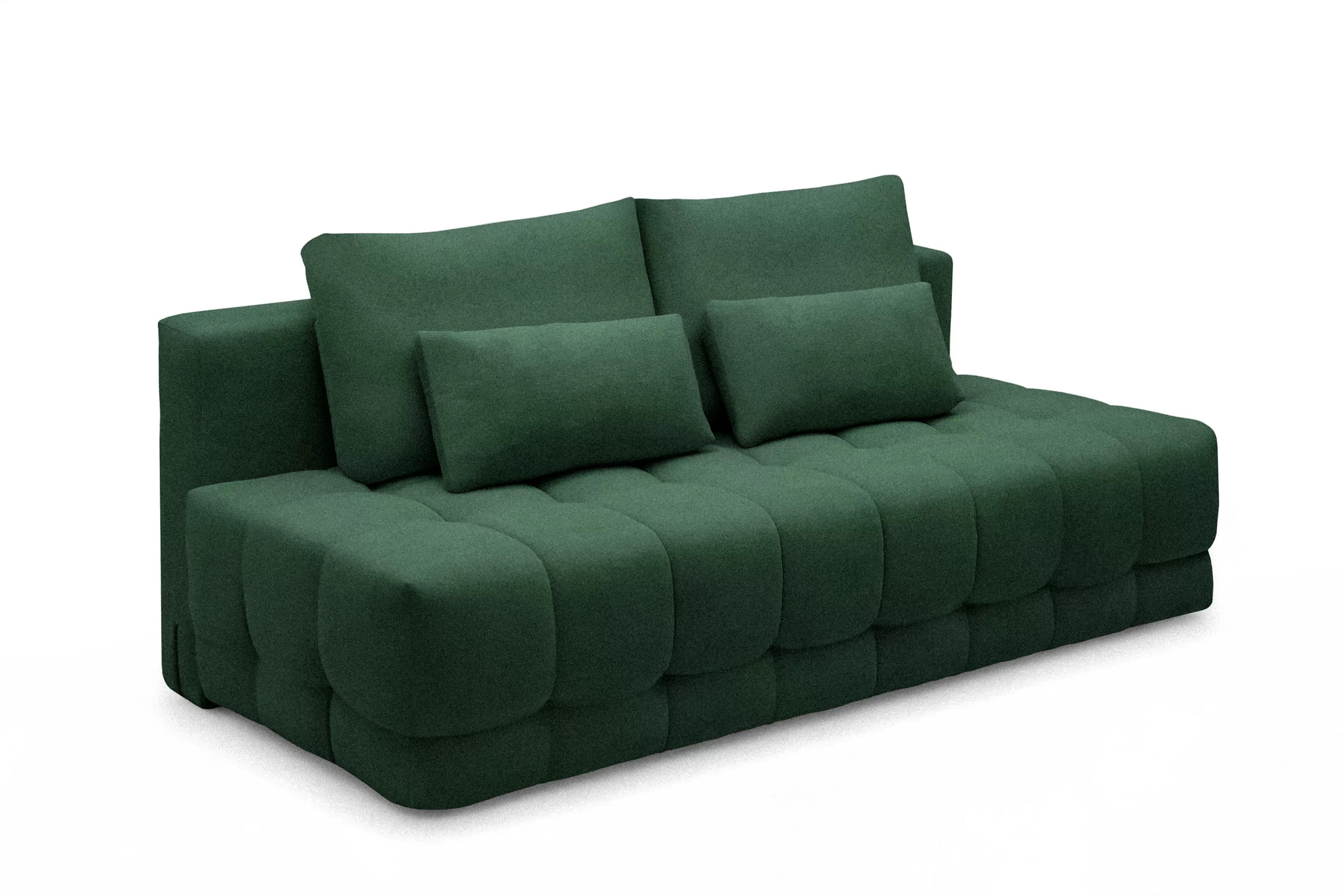 Rozkládací pohovka Tuko s úložným prostorem - zelená Freya 210-09 Pohovka Tuko rozkladana s úložným prostorem- zielona boucle Freya 210-09