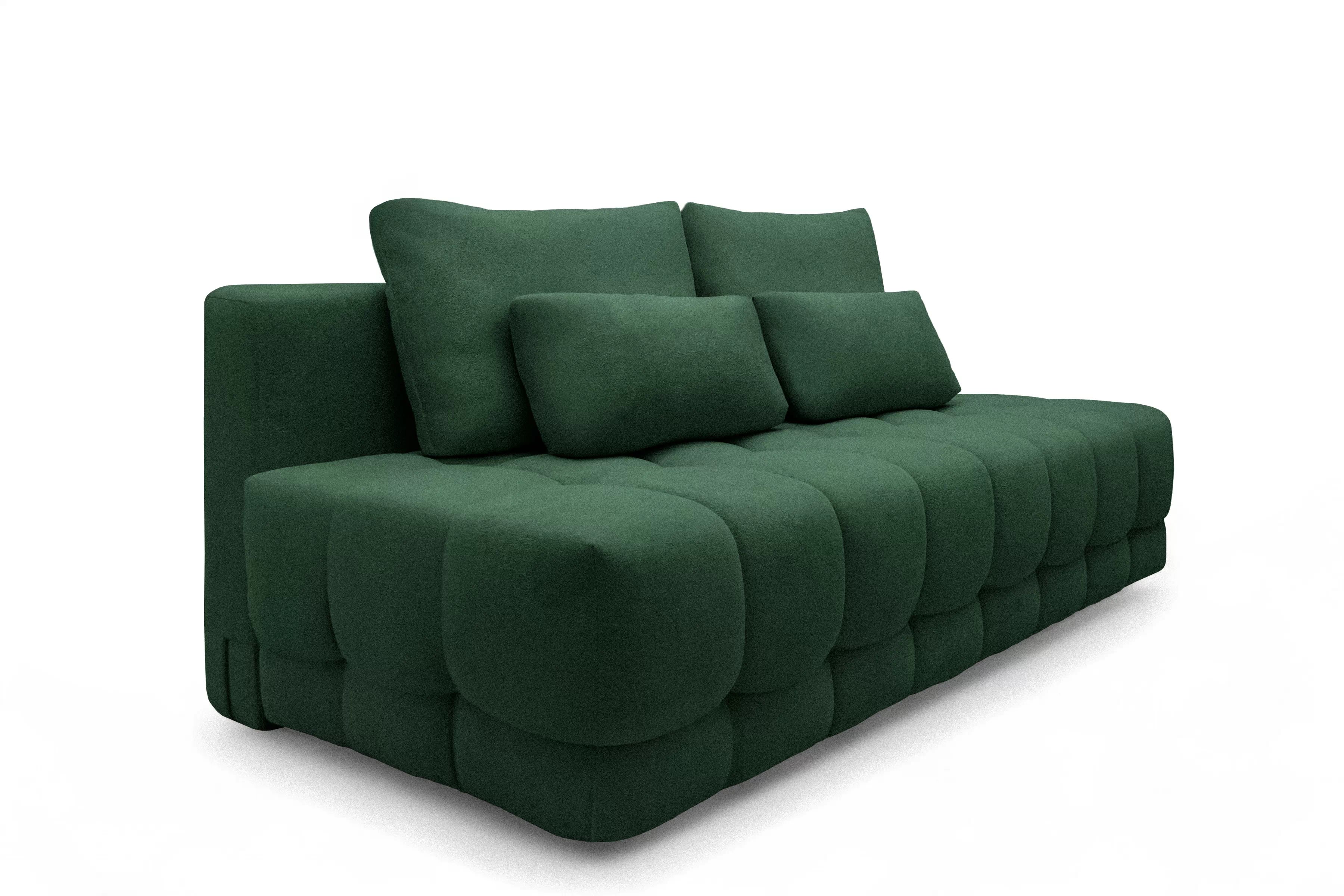 Rozkládací pohovka Tuko s úložným prostorem - zelená Freya 210-09 Pohovka Tuko rozkladana s úložným prostorem- zielona boucle Freya 210-09