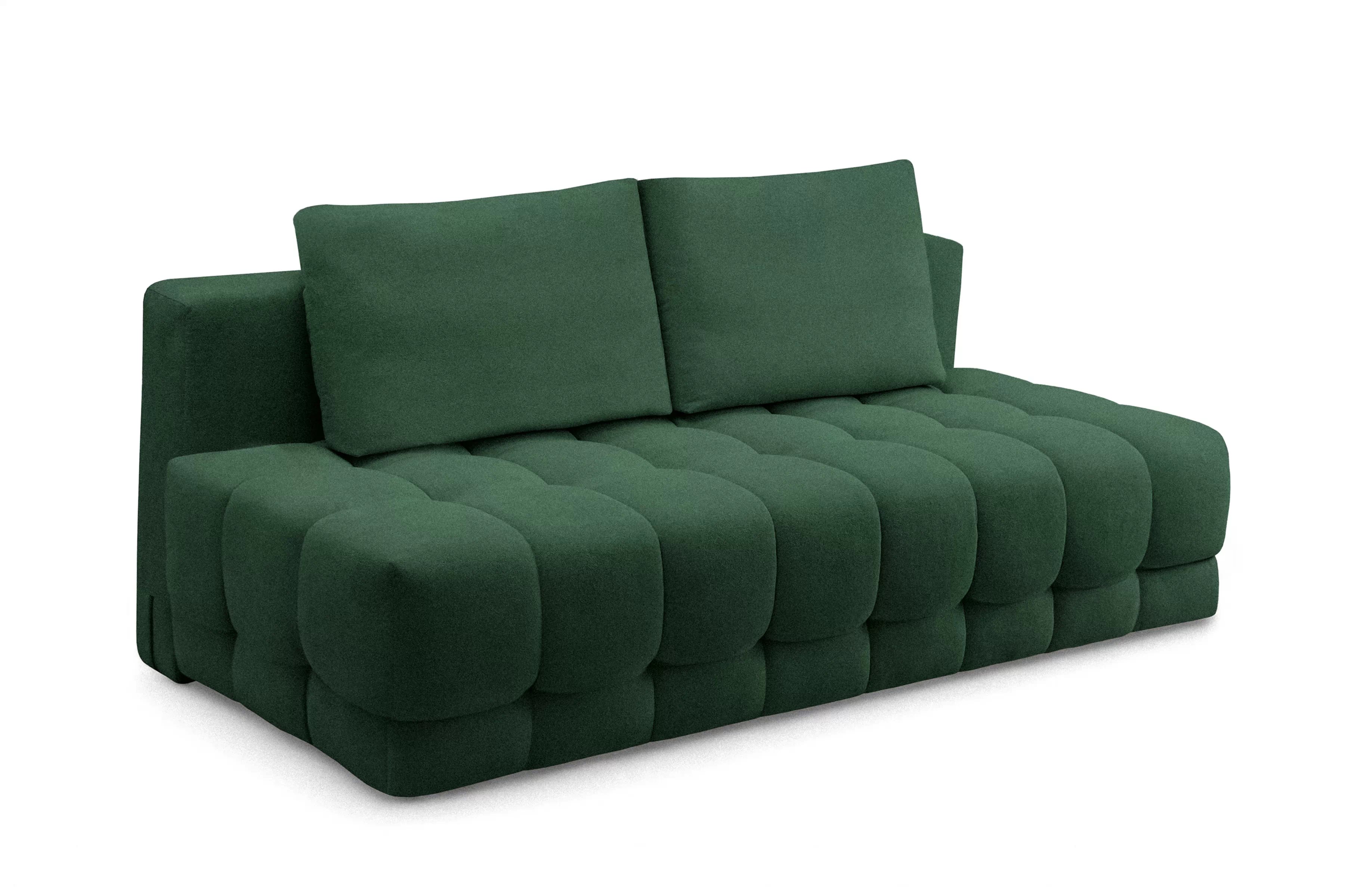 Rozkládací pohovka Tuko s úložným prostorem - zelená Freya 210-09 Pohovka Tuko rozkladana s úložným prostorem- zielona boucle Freya 210-09