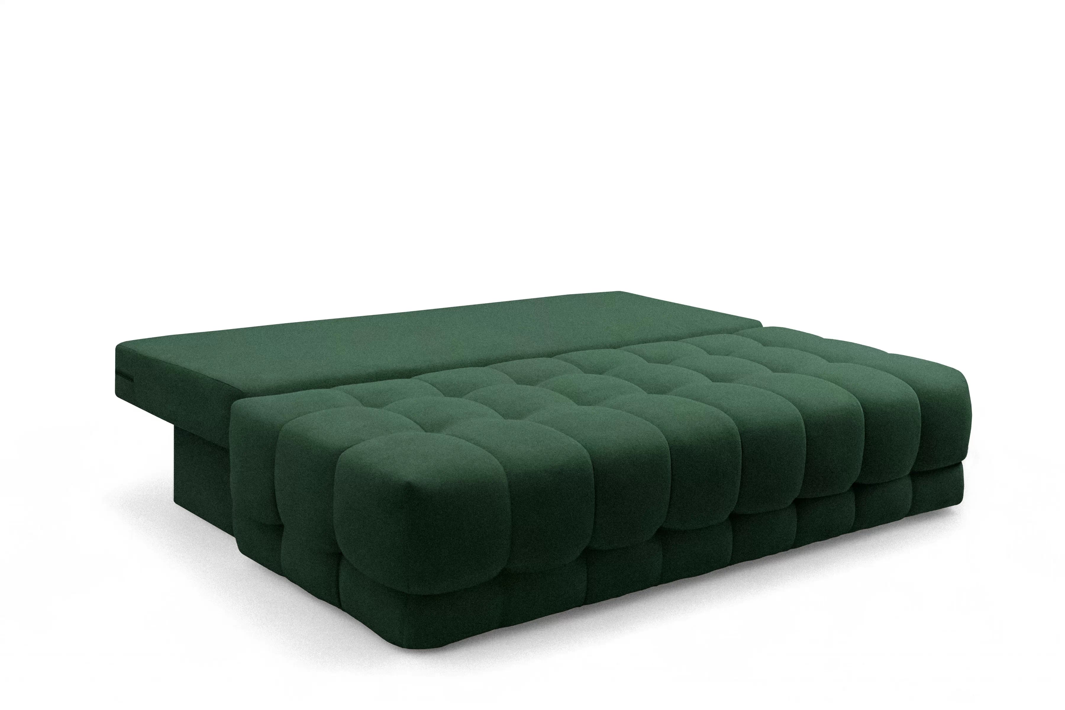 Rozkládací pohovka Tuko s úložným prostorem - zelená Freya 210-09 Pohovka Tuko rozkladana s úložným prostorem- zielona boucle Freya 210-09