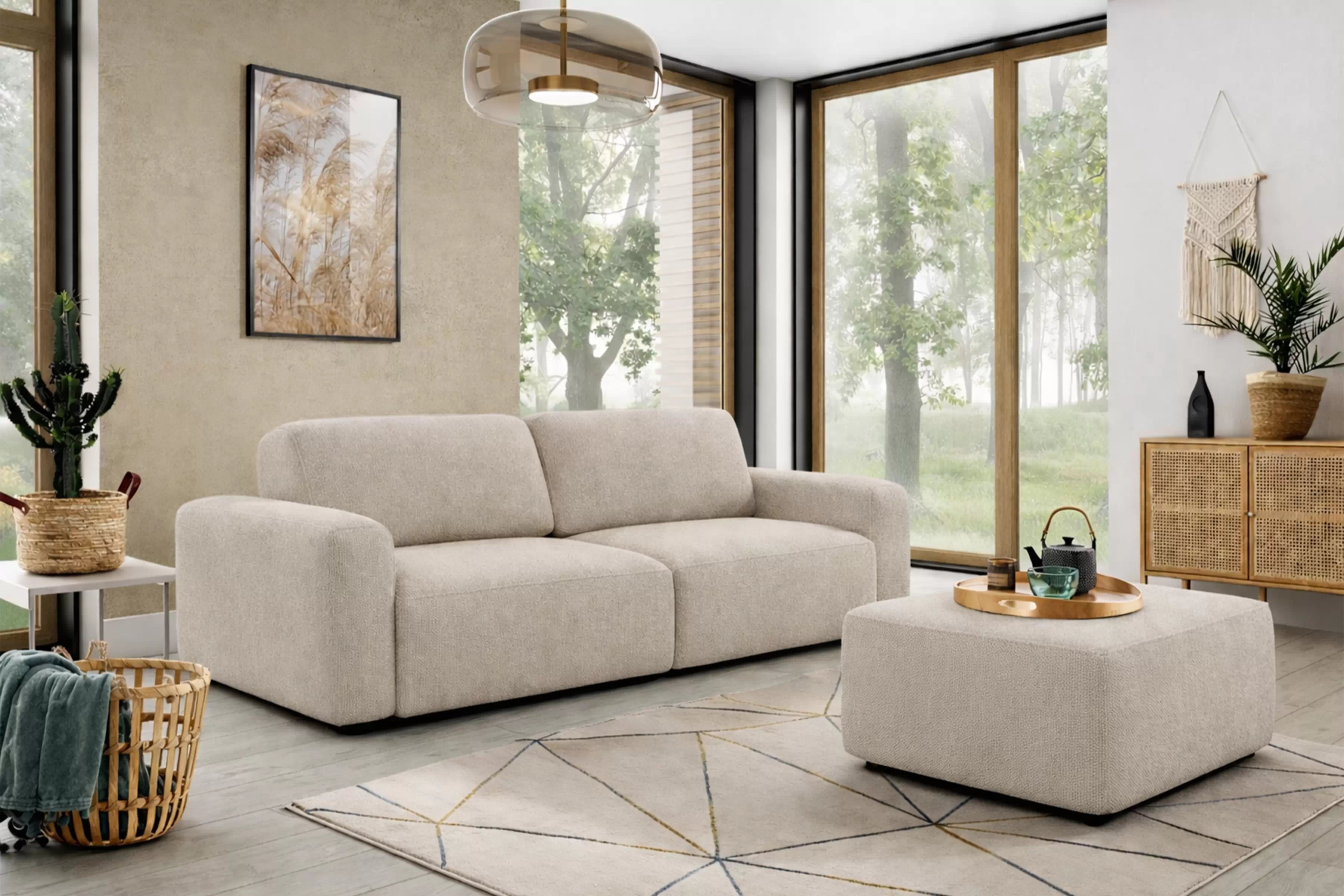 Pohovka Velamo s funkciou spania - béžový šenil Vibe 07 Pohovka Velamo s funkciou spánku - béžový šenil Vibe 07