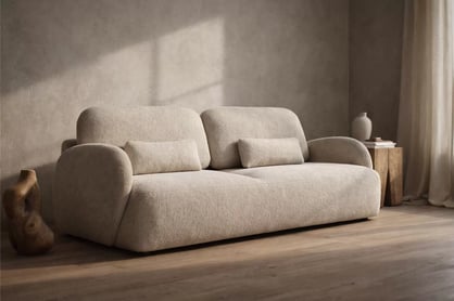 Pohovka s funkciou spania Dinel - svetlo béžový šenil Vibe 06 Pohovka s funkciou spánku Dinel - béžový šenil Vibe 06