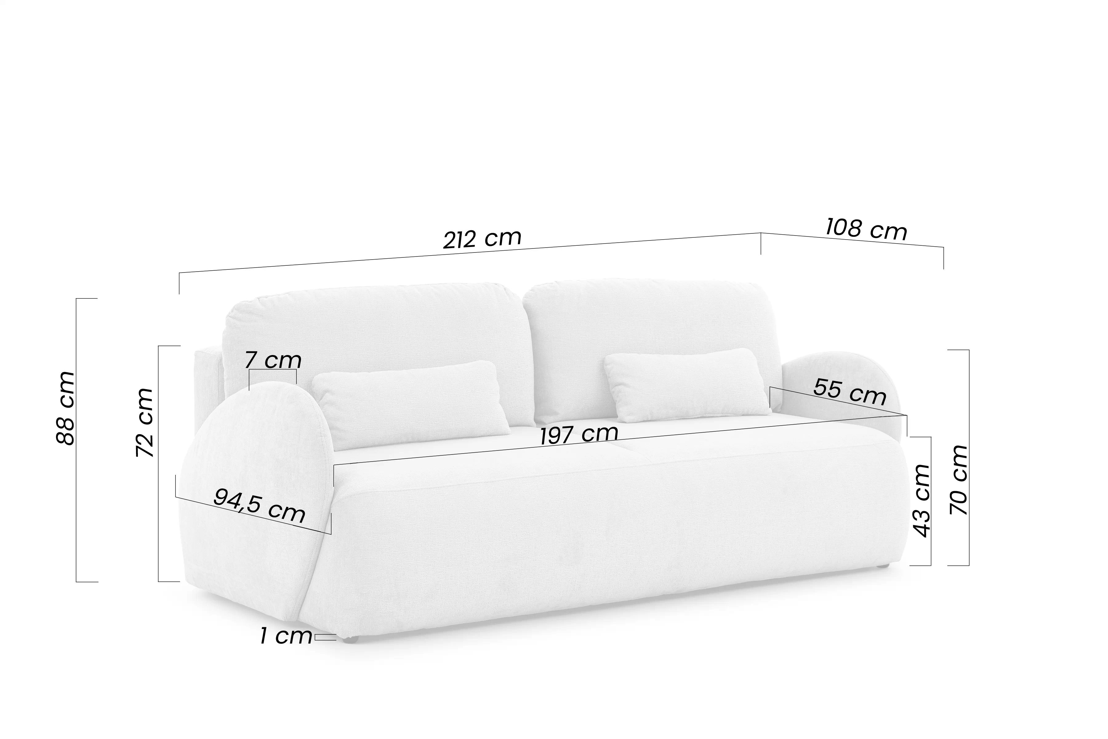 Rozkladacia pohovka Dinel - béžová pletenina Freya 210.03 Pohovka s funkciou spánku Dinel - Béžová dzianina Freya 210.03