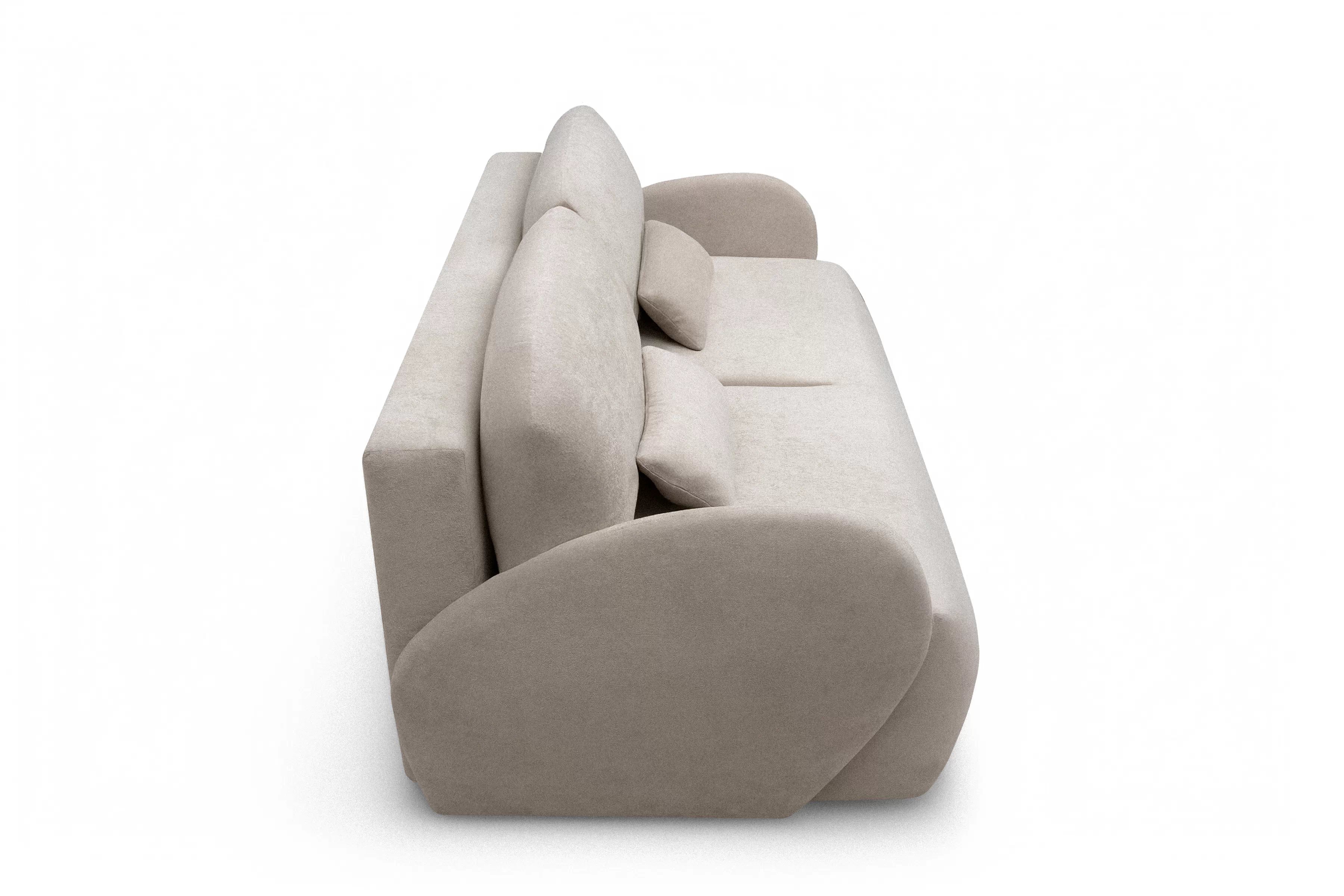 Rozkladacia pohovka Dinel - béžová pletenina Freya 210.03 Pohovka s funkciou spánku Dinel - Béžová dzianina Freya 210.03