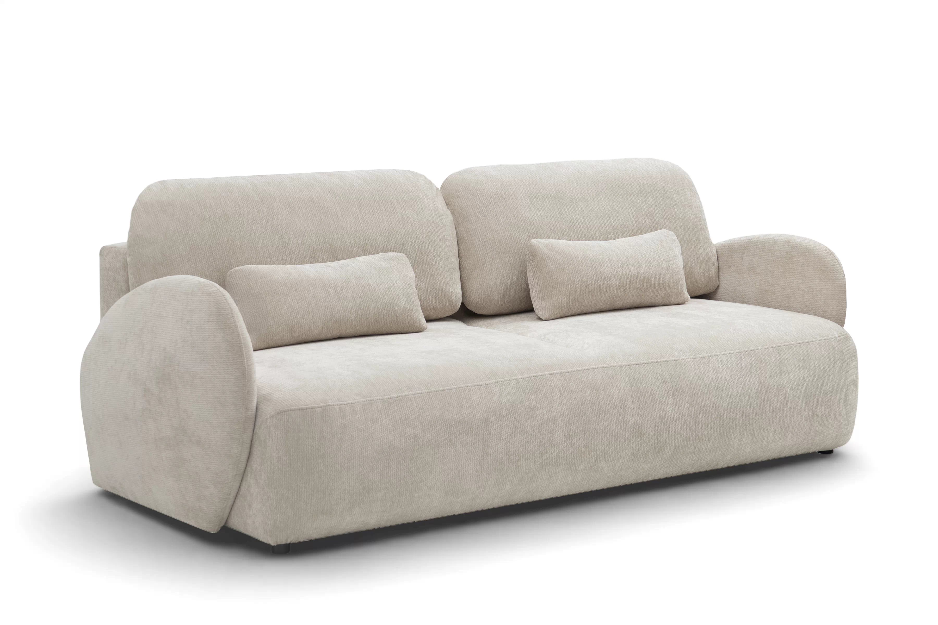 Pohovka s funkciou spania Dinel - svetlo béžový šenil Vibe 06 Pohovka s funkciou spánku Dinel - béžový šenil Vibe 06