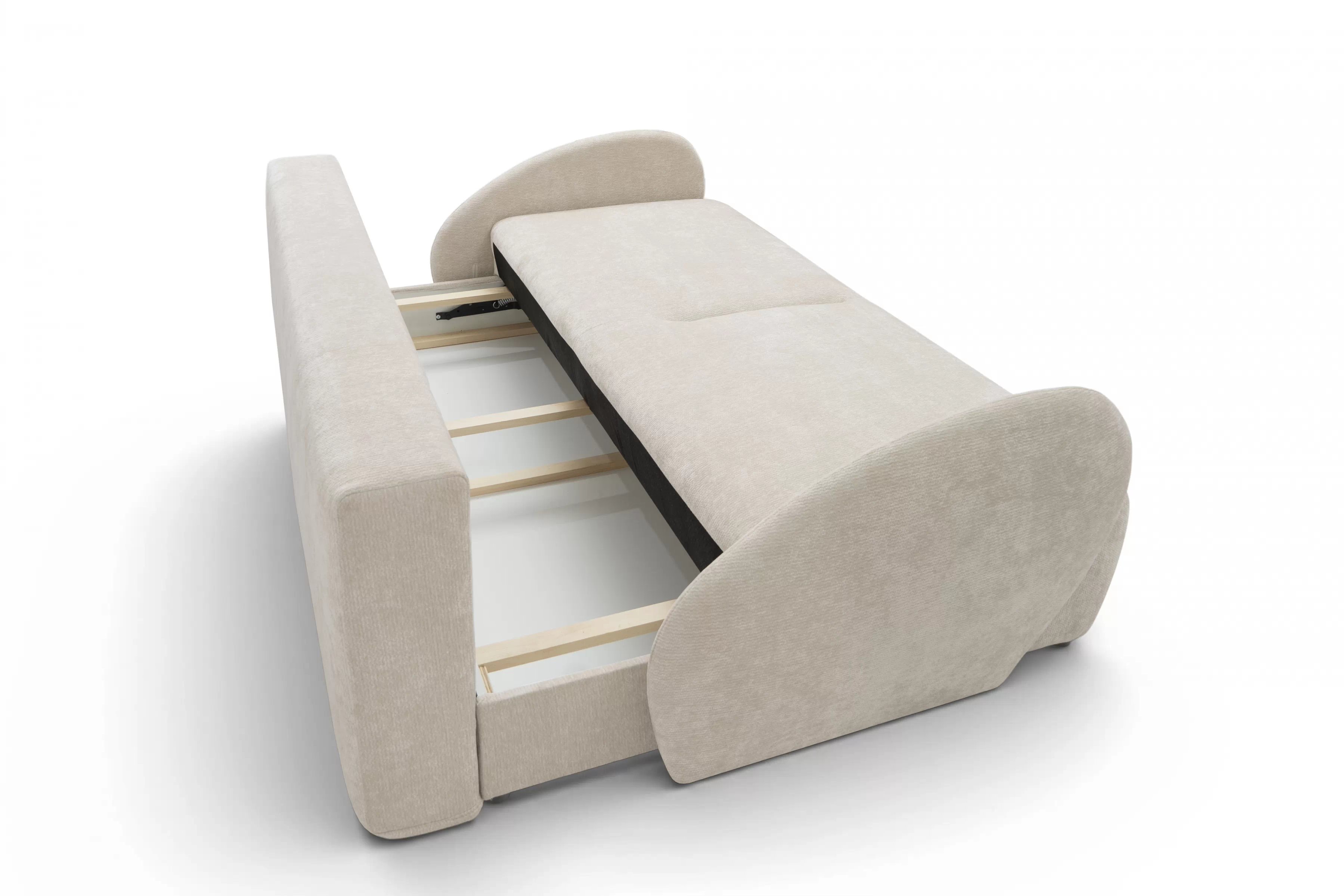 Pohovka s funkciou spania Dinel - svetlo béžový šenil Vibe 06 Pohovka s funkciou spánku Dinel - béžový šenil Vibe 06