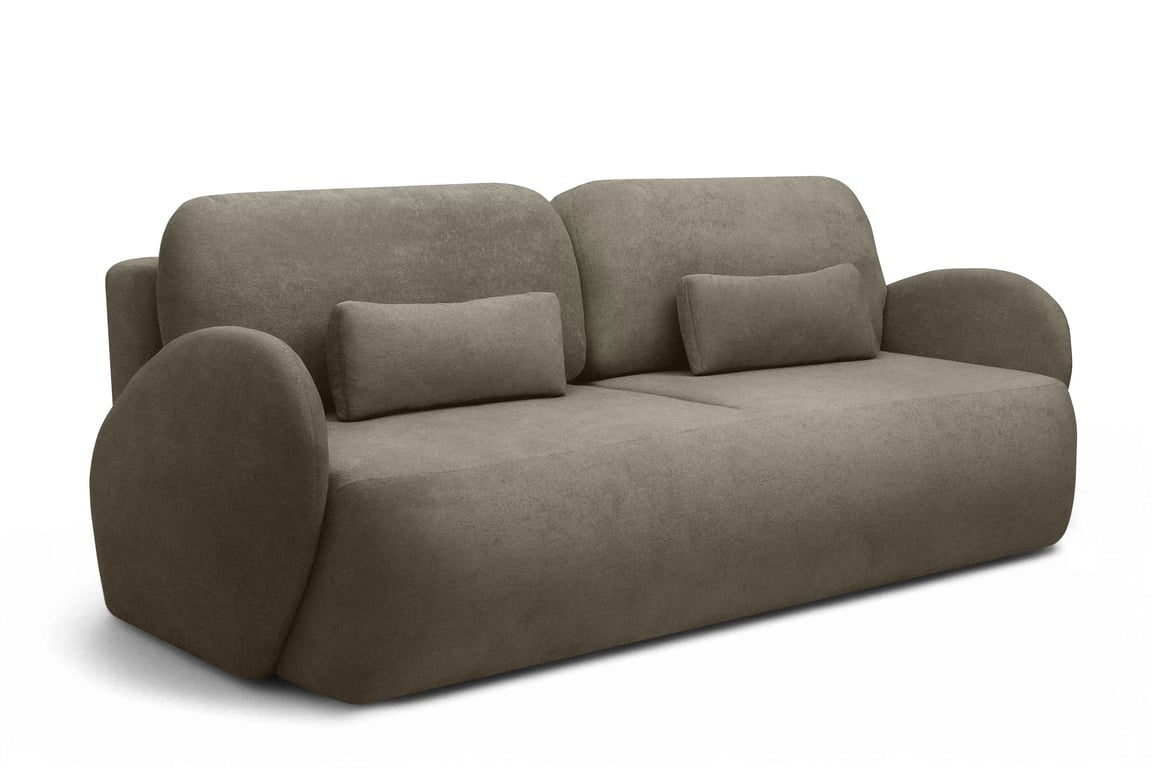 Canapea extensibilă Dinel - stofă maro Freya 210.06 Canapea z funkcja de dormit Dinel - brazowa Produse tricotate Freya 210.06