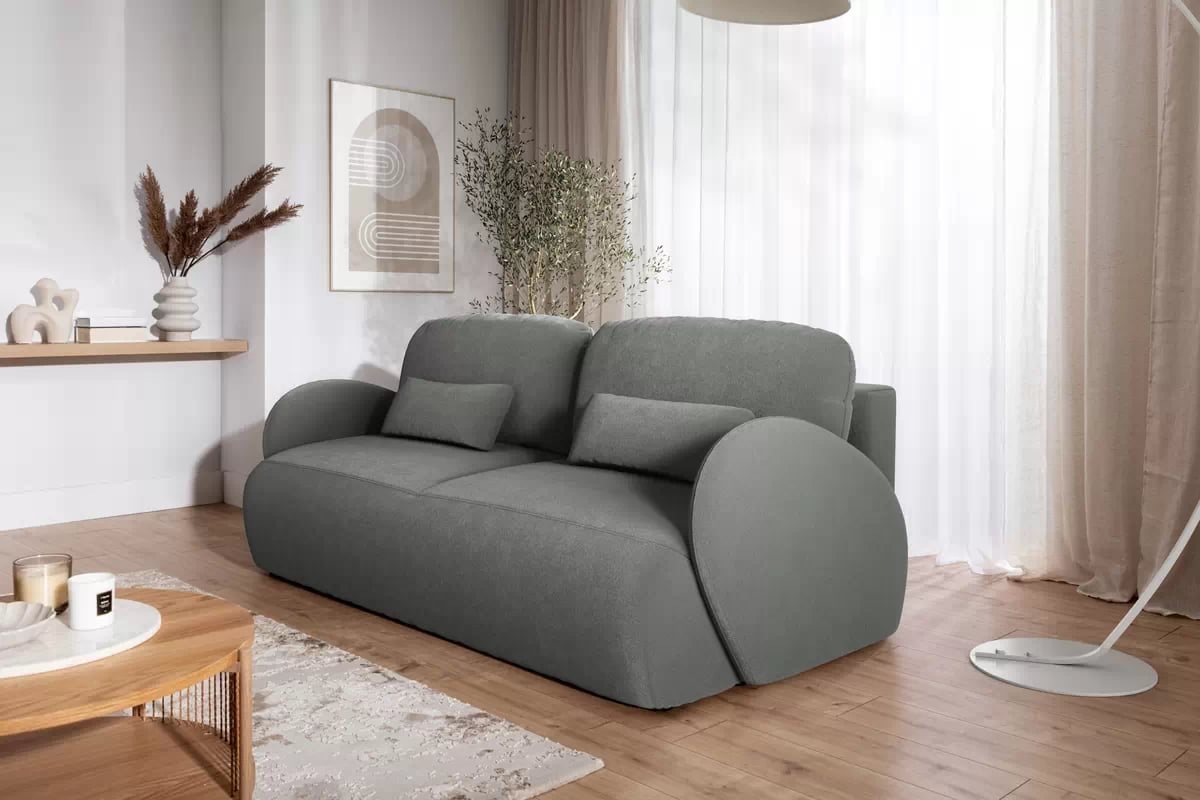 Rozkládací pohovka Dinel - šedá látka Freya 210.22 Pohovka do pokoje dziennego