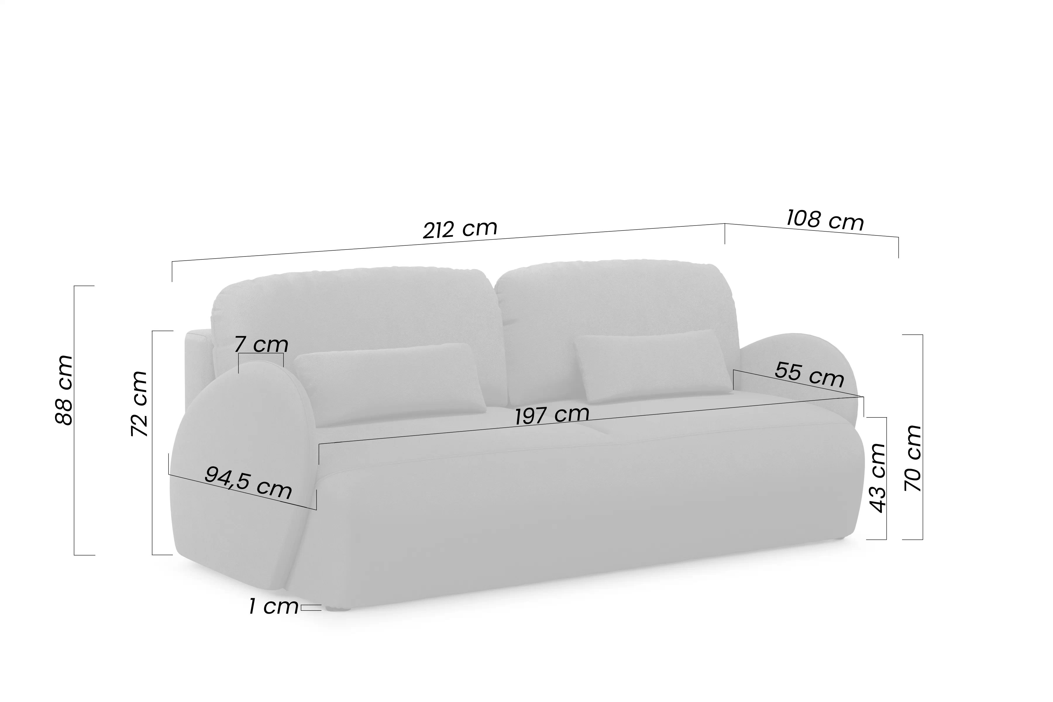 Rozkládací pohovka Dinel - Vogue 1 Cream Pohovka rozkládací Dinel - Krémový samet Vogue 1 Cream - Konec série