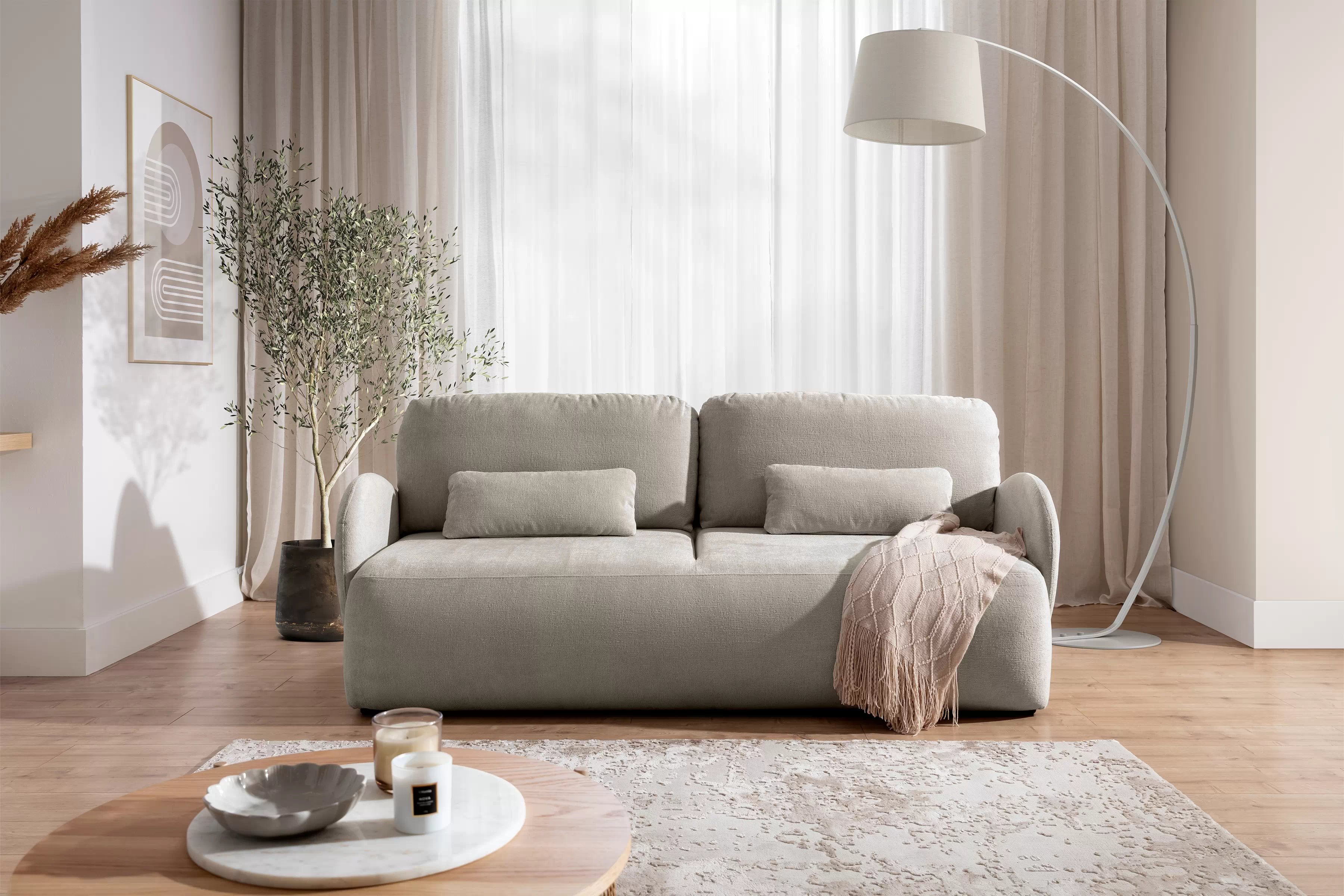 Rozkladacia pohovka Dinel - béžová žinylka Perfect Harmony 07 Pohovka s funkciou spania Dinel - Perfect Harmony 07