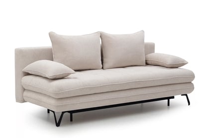 Rozkládací pohovka s úložným prostorem Dori s funkcí spaní - béžová tkanina Aragon 03