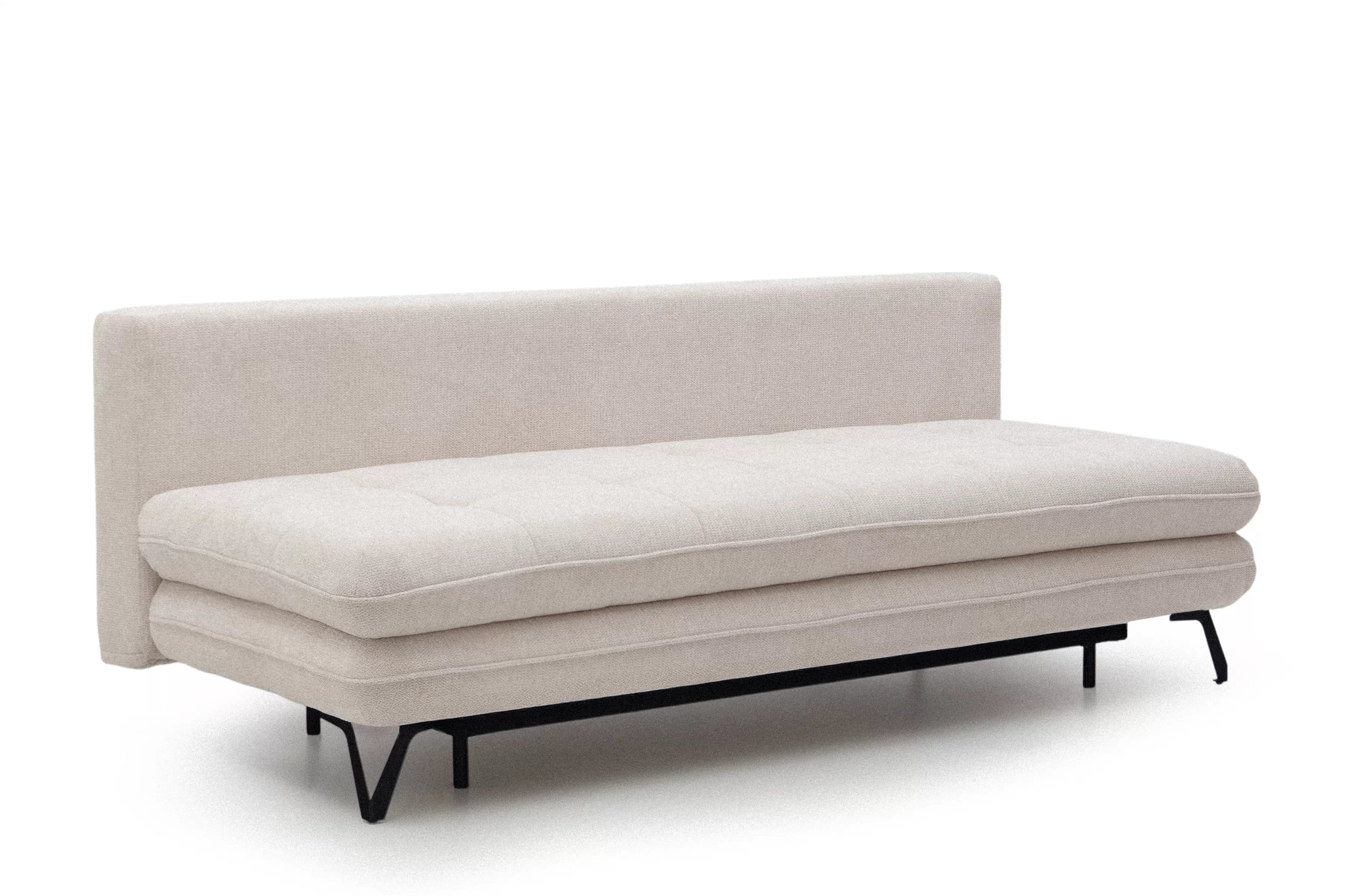 Rozkládací pohovka s úložným prostorem Dori s funkcí spaní - béžová tkanina Aragon 03 Pohovka rozkládací Dori rozkladana s úložným prostorem- béžová plecionka Aragon 03