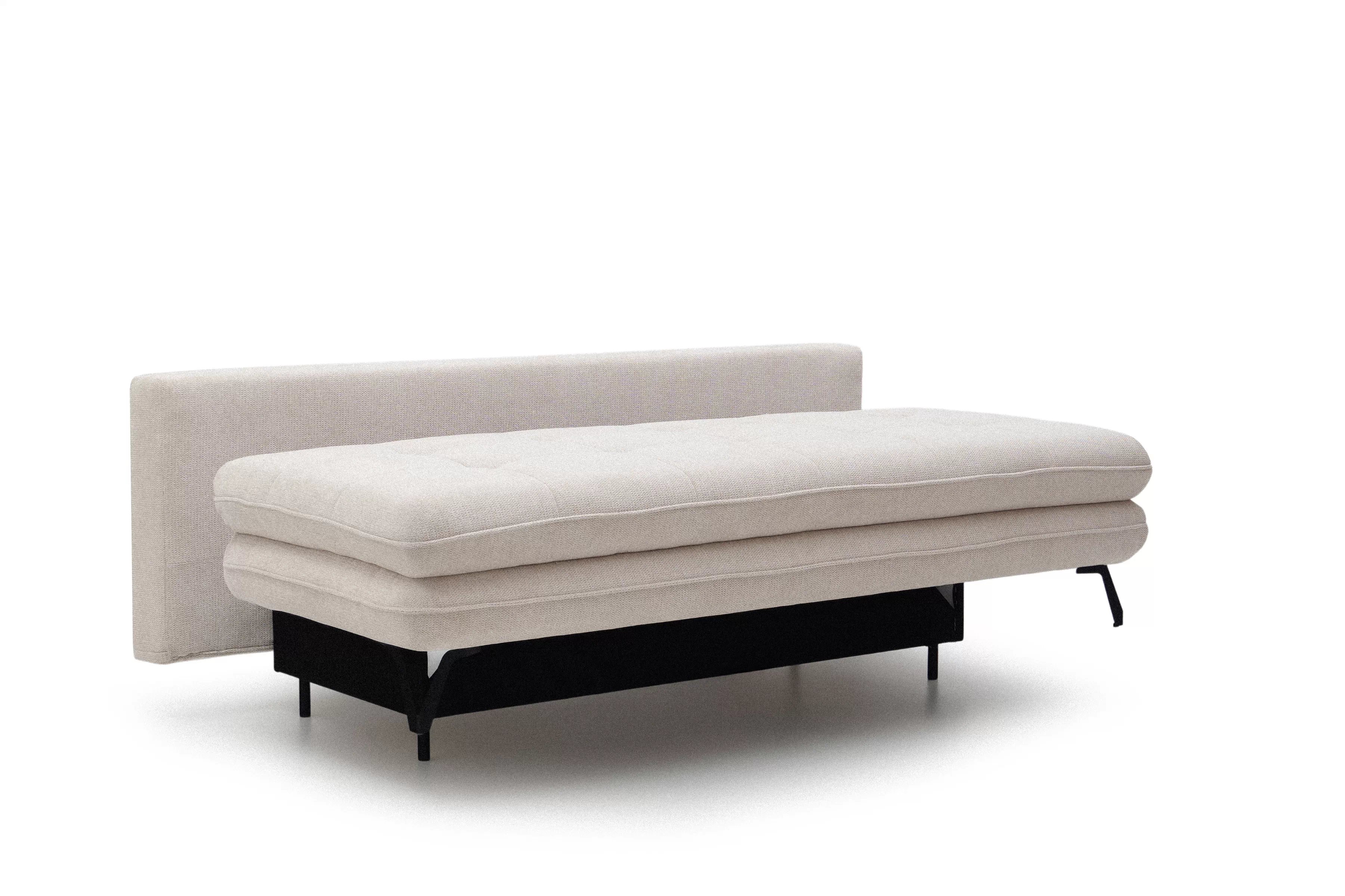 Rozkládací pohovka s úložným prostorem Dori s funkcí spaní - béžová tkanina Aragon 03 Pohovka rozkládací Dori rozkladana s úložným prostorem- béžová plecionka Aragon 03