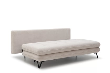 Rozkládací pohovka s úložným prostorem Dori s funkcí spaní - béžová tkanina Aragon 03 Pohovka rozkládací Dori rozkladana s úložným prostorem- béžová plecionka Aragon 03