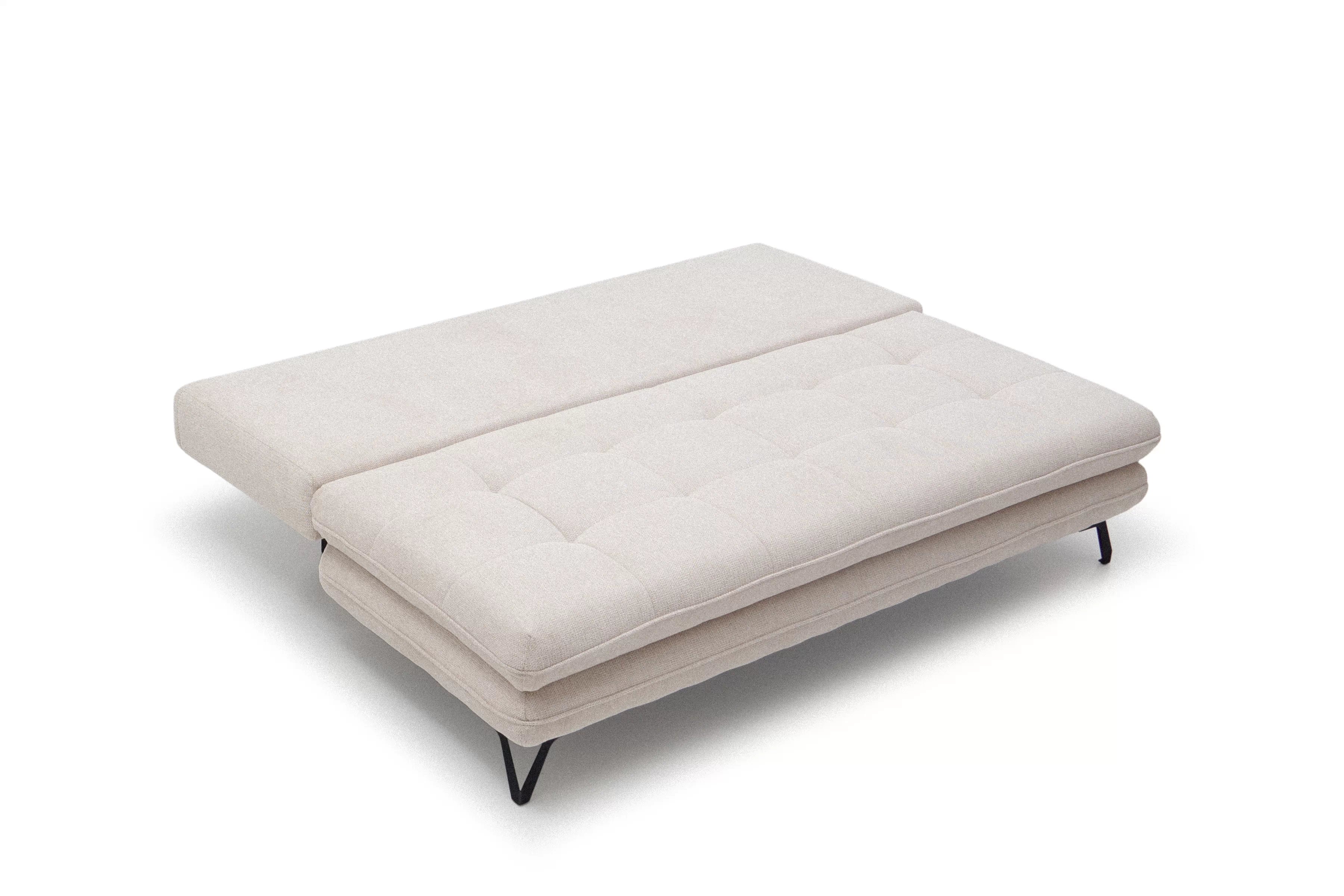 Rozkládací pohovka s úložným prostorem Dori s funkcí spaní - béžová tkanina Aragon 03 Pohovka rozkládací Dori rozkladana s úložným prostorem- béžová plecionka Aragon 03