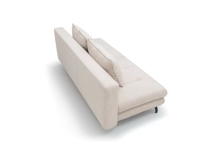 Rozkládací pohovka s úložným prostorem Dori s funkcí spaní - béžová tkanina Aragon 03 Pohovka rozkládací Dori rozkladana s úložným prostorem- béžová plecionka Aragon 03