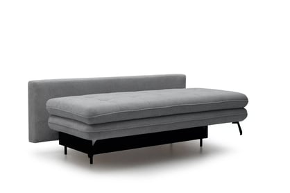 Rozkládací pohovka s úložným prostorem Dori s funkcí spaní - šedá tkanina Aragon 90 Pohovka rozkládací Dori rozkladana s úložným prostorem- šedá plecionka Aragon 90