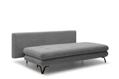 Rozkládací pohovka s úložným prostorem Dori s funkcí spaní - šedá tkanina Aragon 90 Pohovka rozkládací Dori rozkladana s úložným prostorem- šedá plecionka Aragon 90