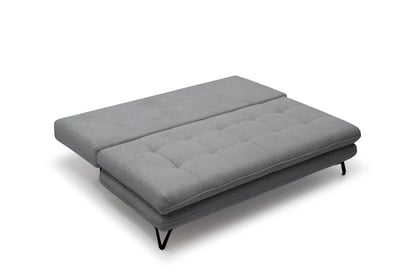 Rozkládací pohovka s úložným prostorem Dori s funkcí spaní - šedá tkanina Aragon 90 Pohovka rozkládací Dori rozkladana s úložným prostorem- šedá plecionka Aragon 90