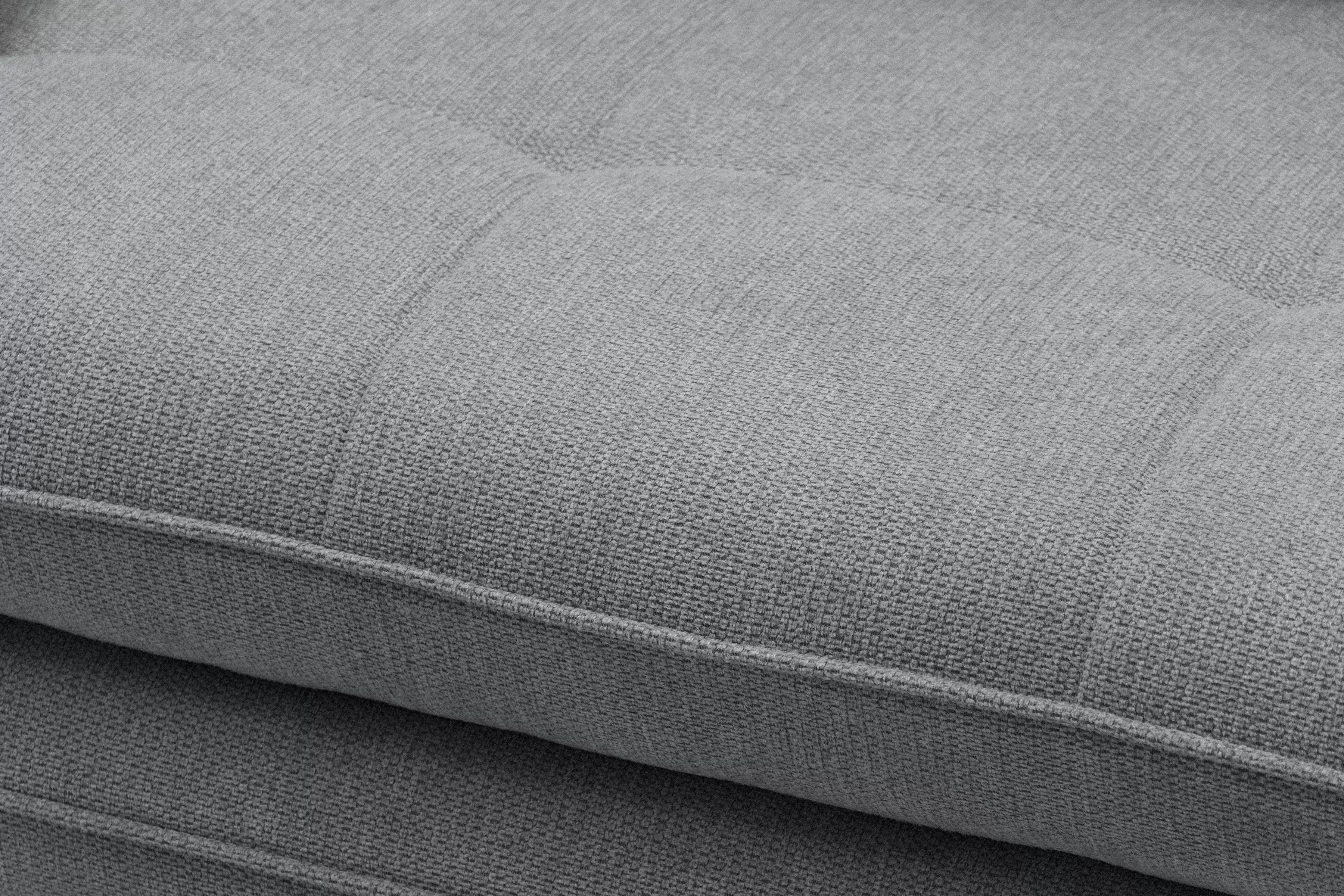 Rozkládací pohovka s úložným prostorem Dori s funkcí spaní - šedá tkanina Aragon 90 Pohovka rozkládací Dori rozkladana s úložným prostorem- šedá plecionka Aragon 90