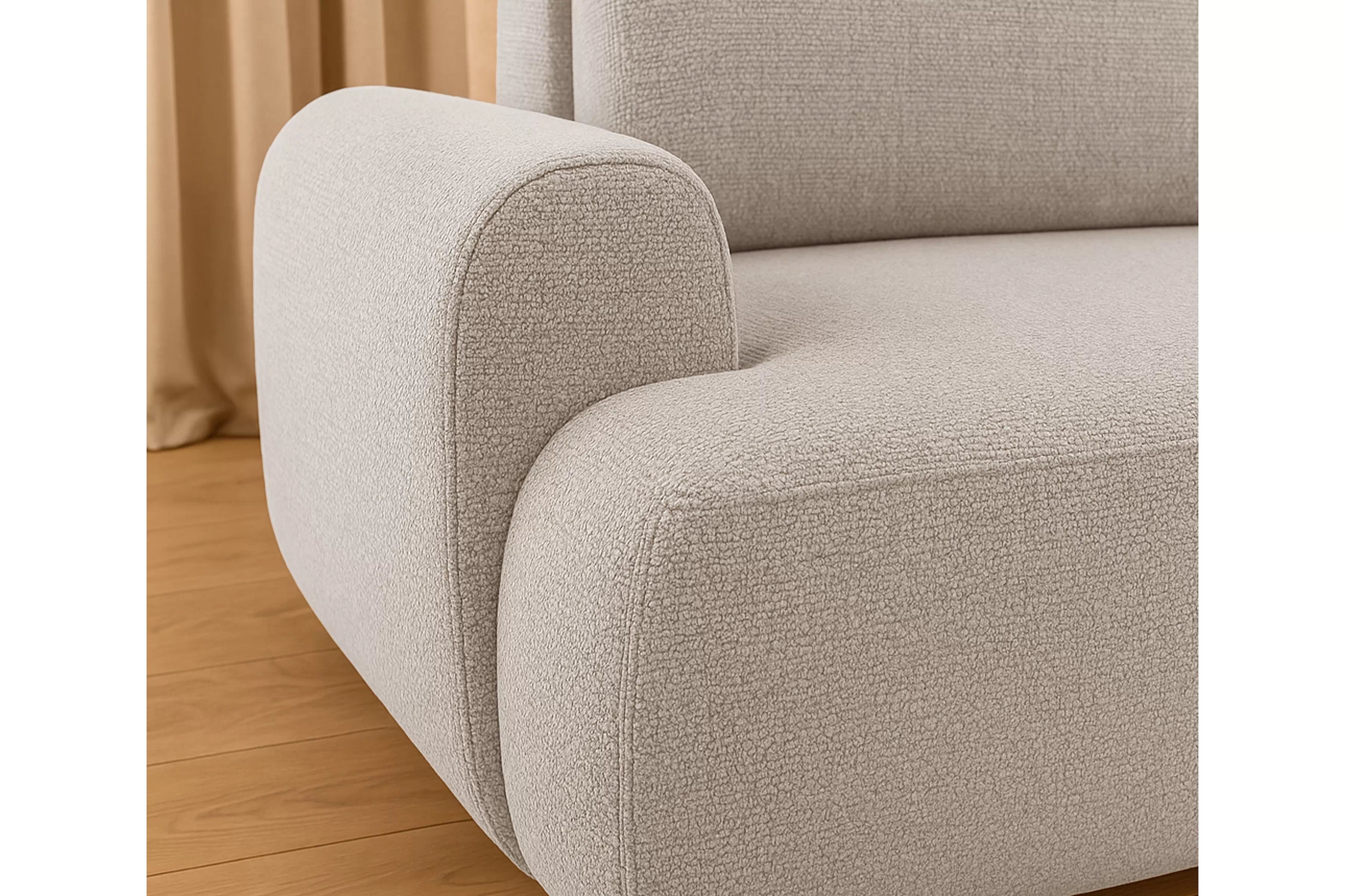 Pohovka Lotulis s rozkladem na spaní - krémová hydrofobní pletenina Blur 01 Pohovka rozkládací Lotulis - kremowa Pletenina hydrofobowa Blur 01