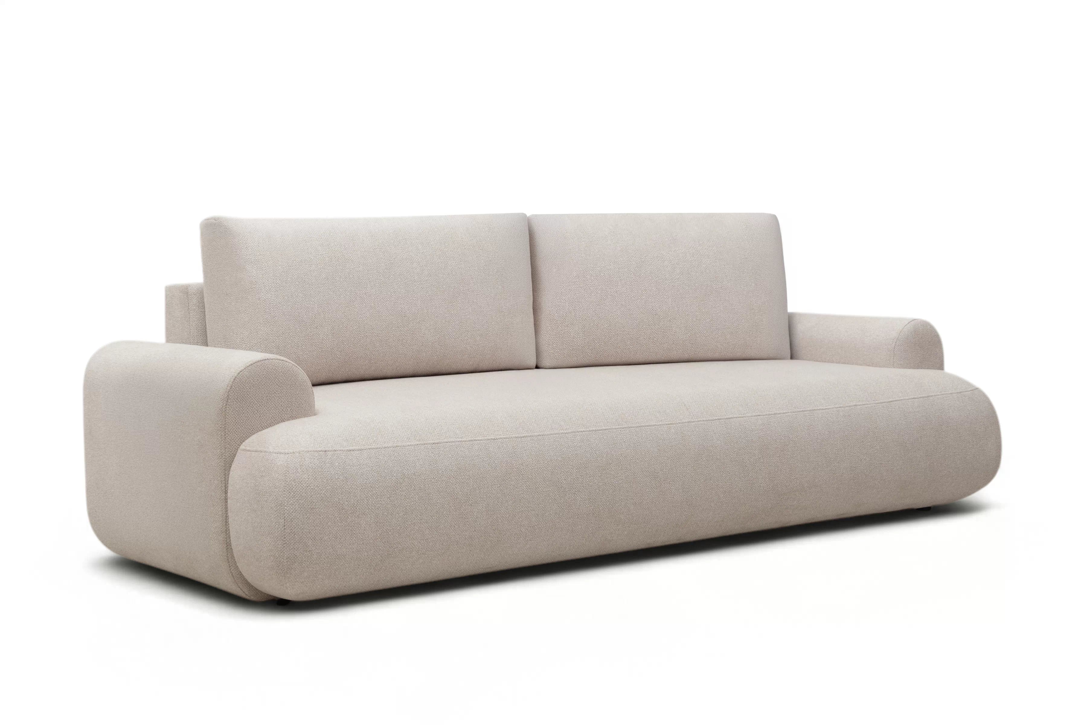 Pohovka Lotulis s rozkladem na spaní - krémová hydrofobní pletenina Blur 01 Pohovka rozkládací Lotulis - kremowa Pletenina hydrofobowa Blur 01