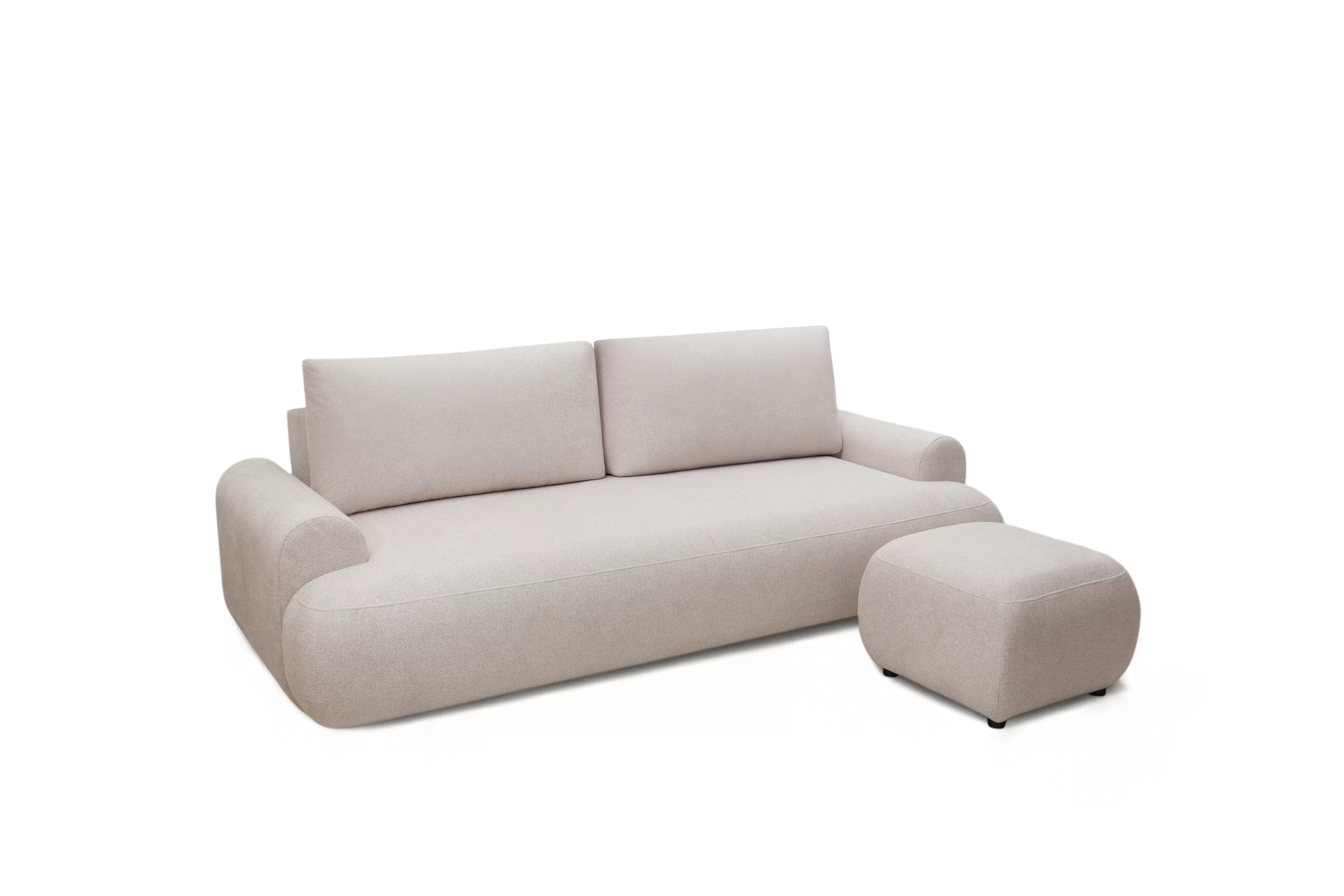 Pohovka Lotulis s rozkladem na spaní - krémová hydrofobní pletenina Blur 01 Pohovka rozkládací Lotulis - kremowa Pletenina hydrofobowa Blur 01