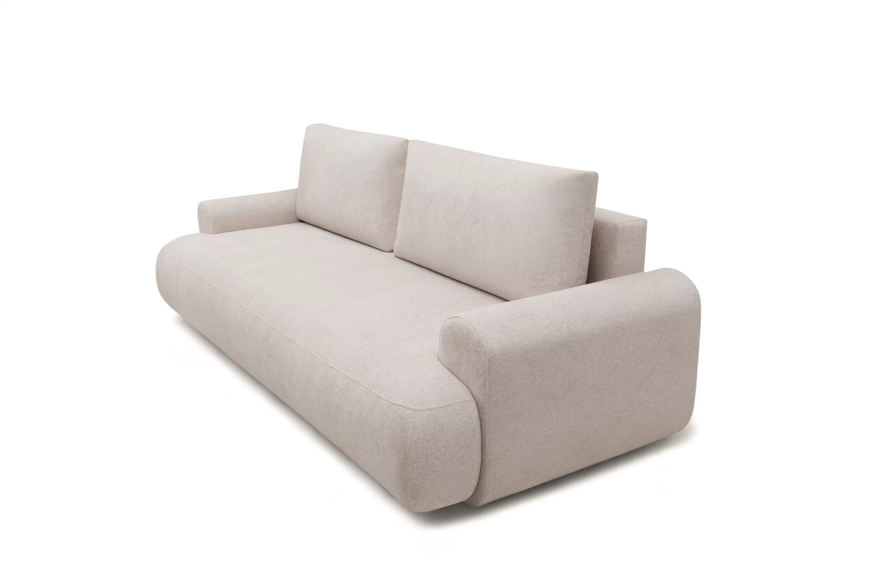 Pohovka Lotulis s rozkladem na spaní - krémová hydrofobní pletenina Blur 01 Pohovka rozkládací Lotulis - kremowa Pletenina hydrofobowa Blur 01