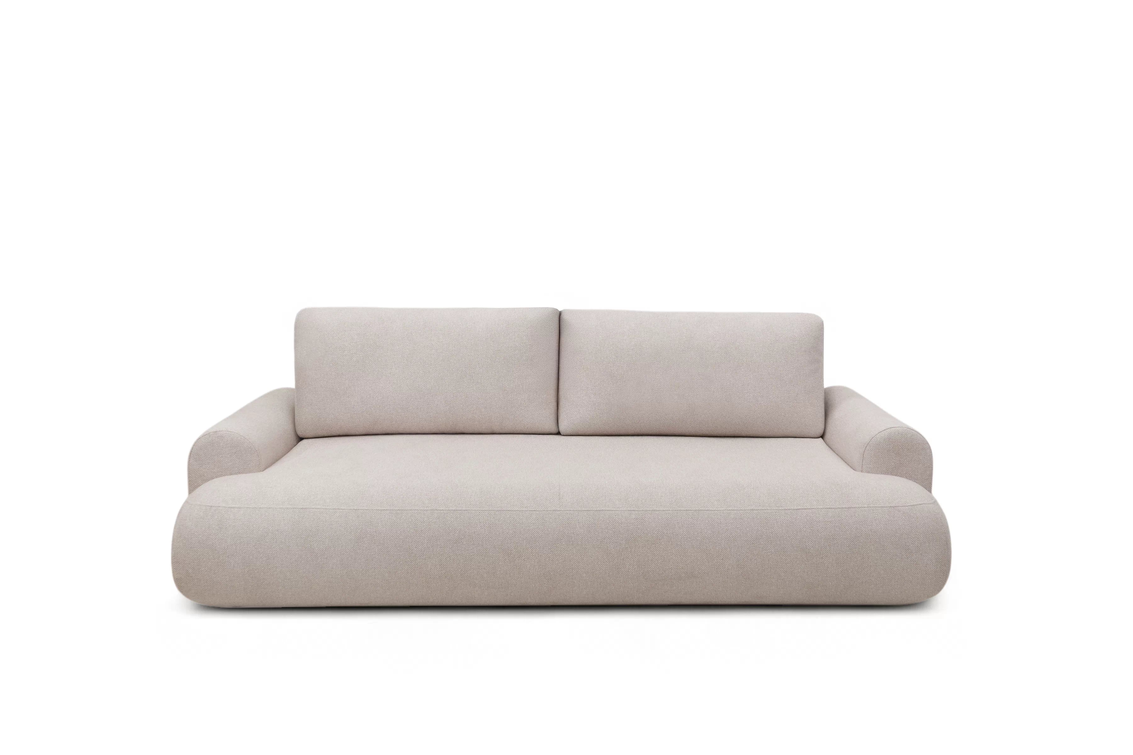 Pohovka Lotulis s rozkladem na spaní - krémová hydrofobní pletenina Blur 01 Pohovka rozkládací Lotulis - kremowa Pletenina hydrofobowa Blur 01