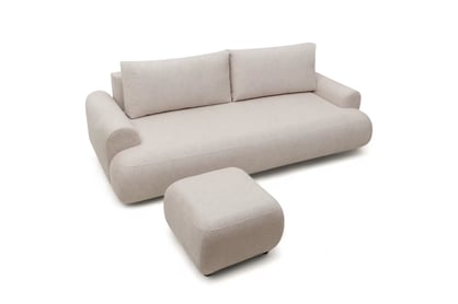 Rozkladacia pohovka Lotulis - krémová pletenina Blur 01 Pohovka s funkciou spánku Lotulis - kremowa dzianina hydrofobowa Blur 01