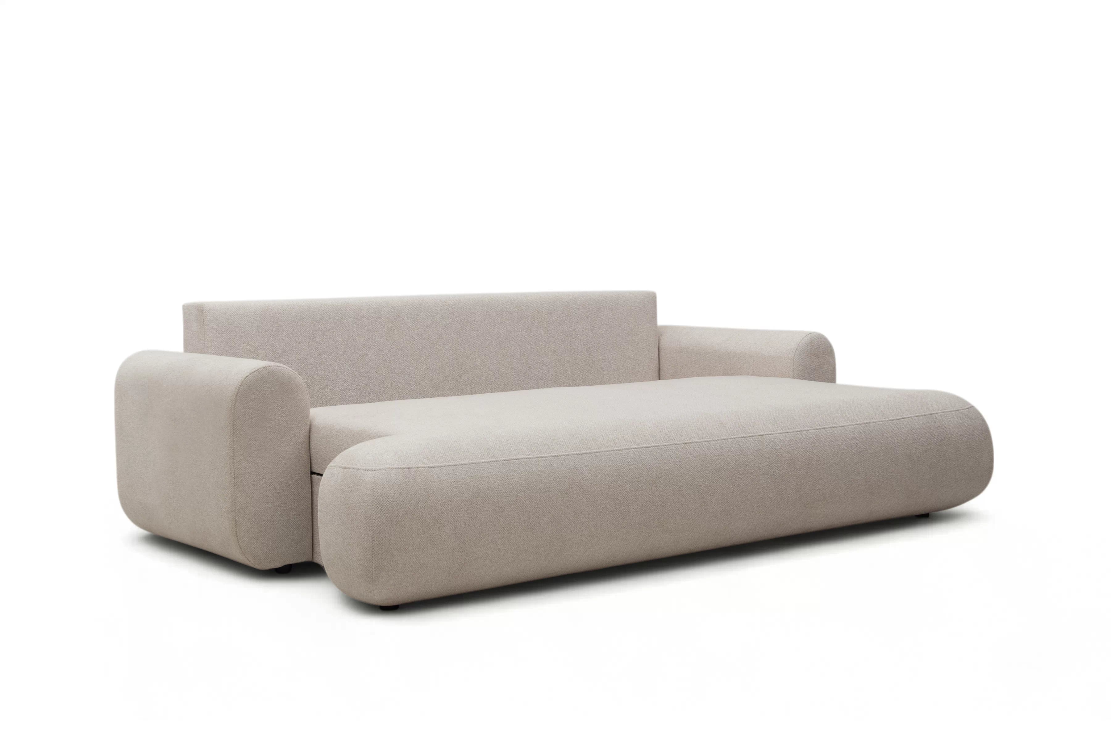 Pohovka Lotulis s rozkladem na spaní - krémová hydrofobní pletenina Blur 01 Pohovka rozkládací Lotulis - kremowa Pletenina hydrofobowa Blur 01