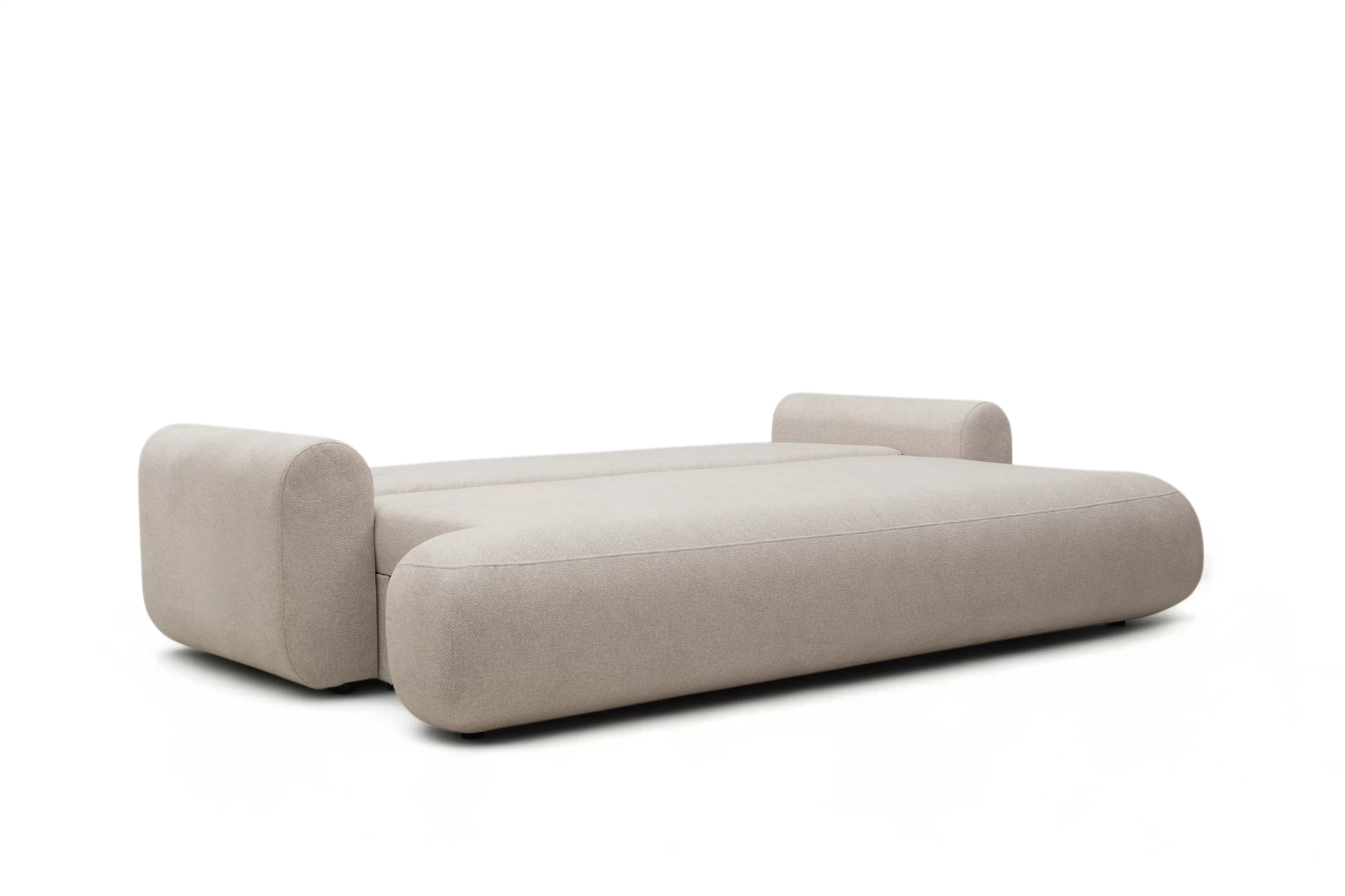 Pohovka Lotulis s rozkladem na spaní - krémová hydrofobní pletenina Blur 01 Pohovka rozkládací Lotulis - kremowa Pletenina hydrofobowa Blur 01