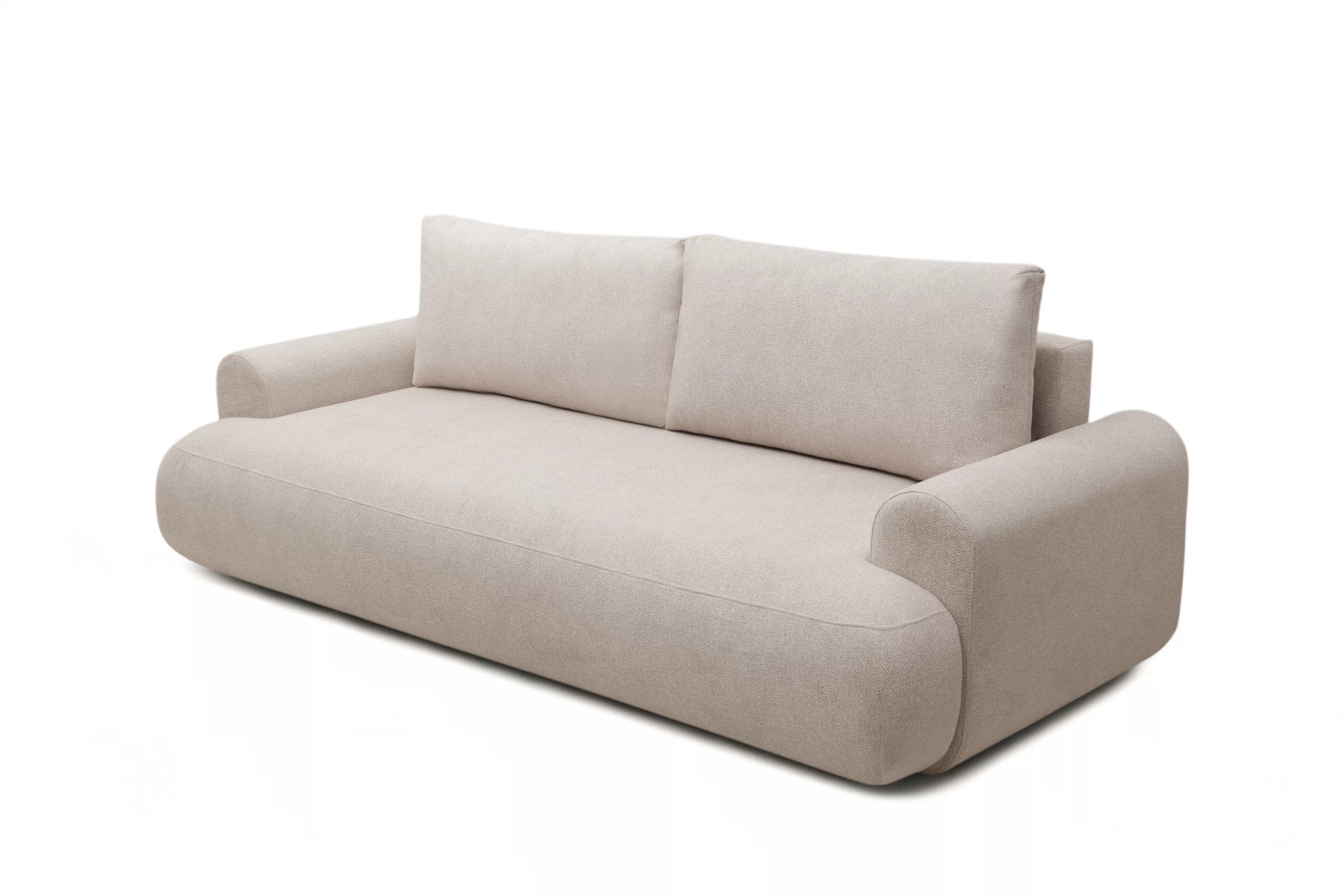 Pohovka Lotulis s rozkladem na spaní - krémová hydrofobní pletenina Blur 01 Pohovka rozkládací Lotulis - kremowa Pletenina hydrofobowa Blur 01