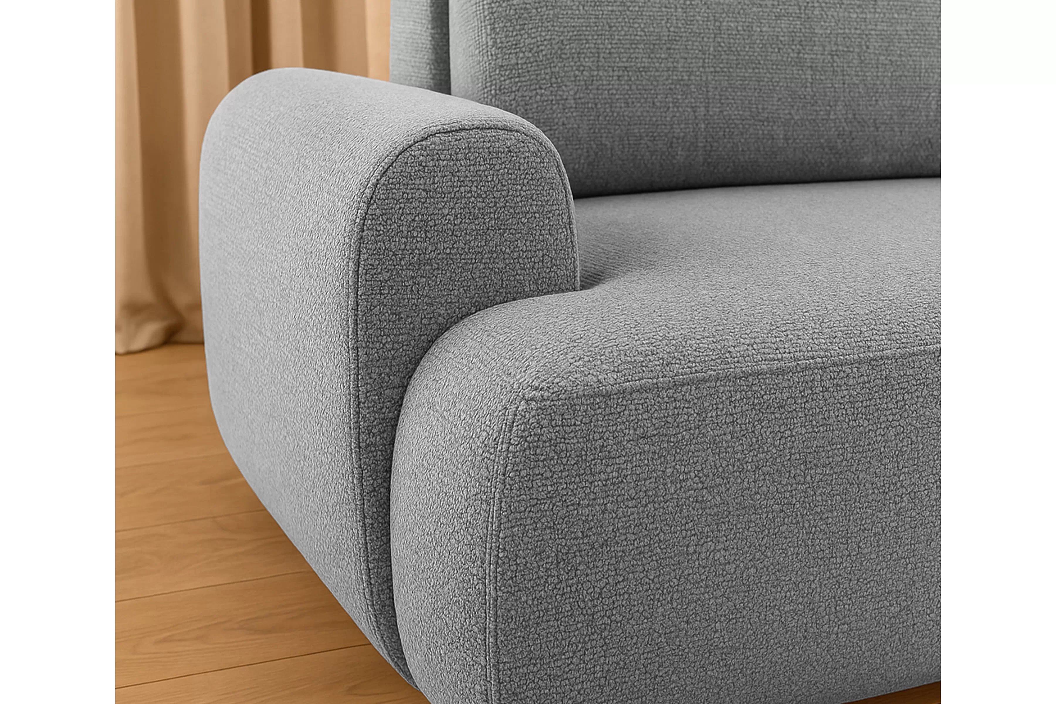 Pohovka Lotulis s rozkladem na spaní - šedá hydrofobní pletenina Blur 18 Pohovka rozkládací Lotulis - šedá Pletenina hydrofobowa Blur 18