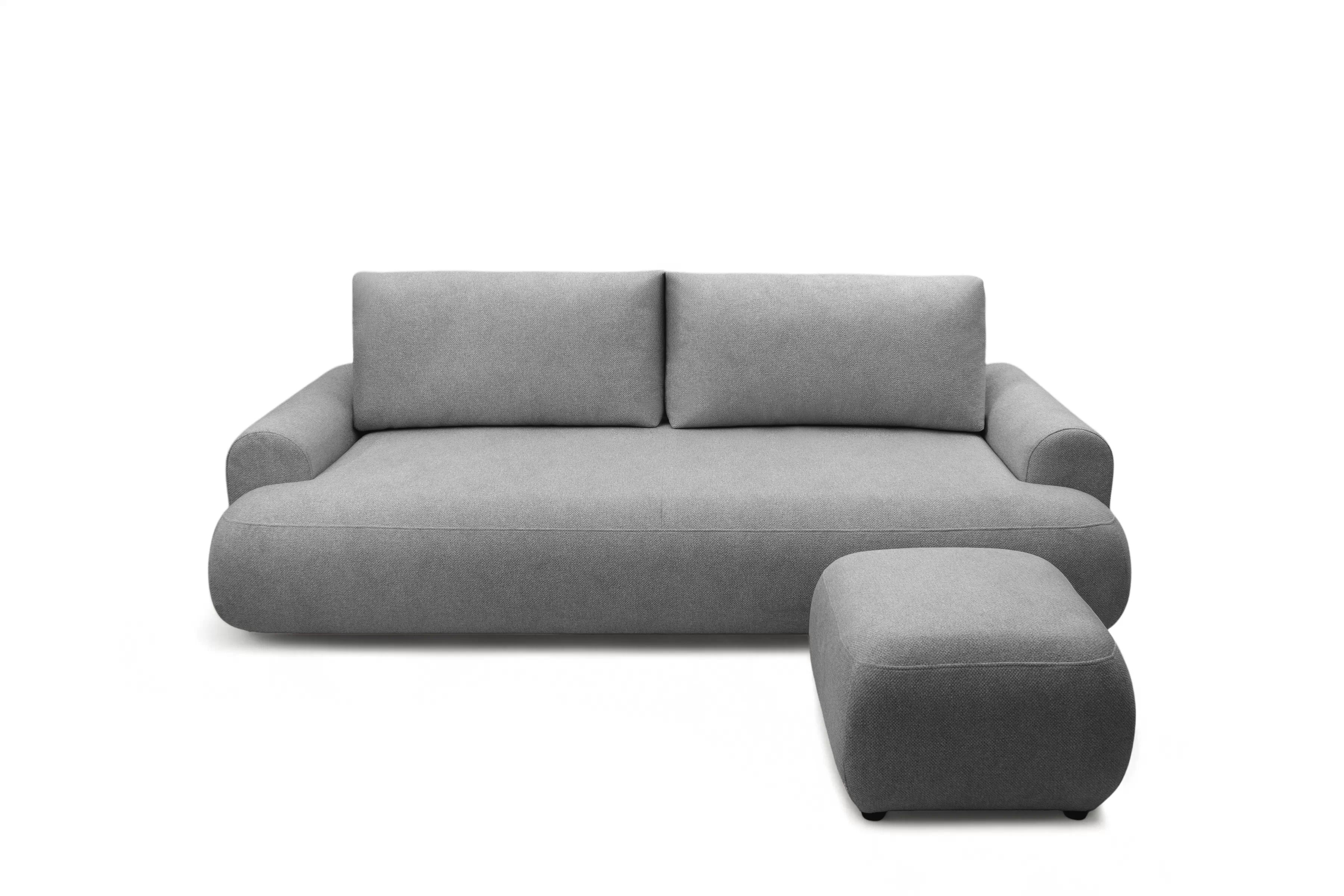 Pohovka Lotulis s rozkladem na spaní - šedá hydrofobní pletenina Blur 18 Pohovka rozkládací Lotulis - šedá Pletenina hydrofobowa Blur 18