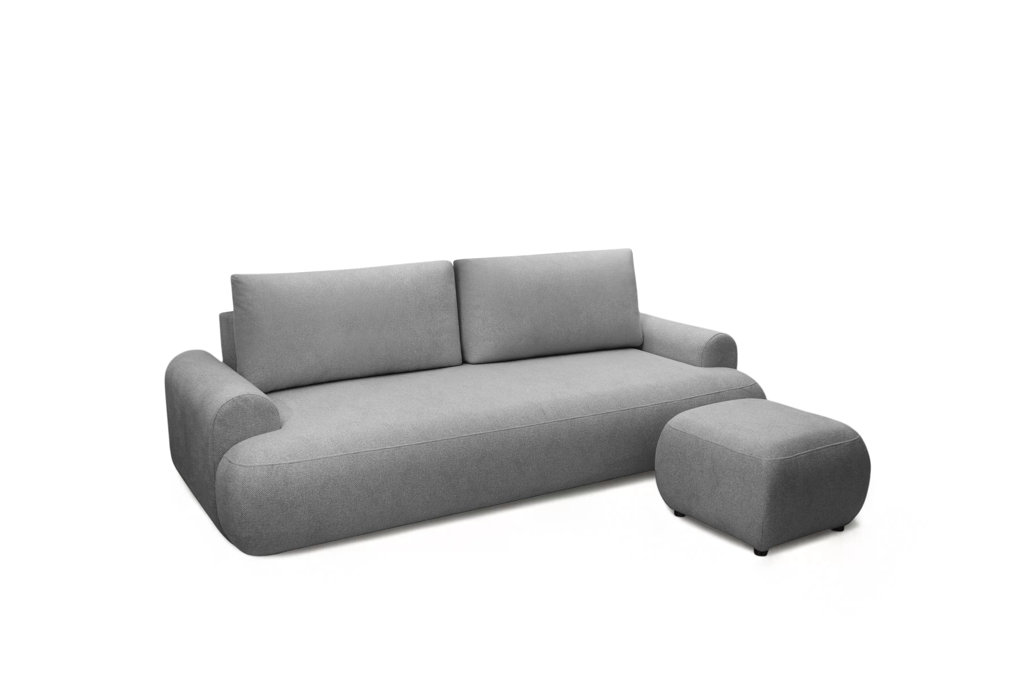 Pohovka Lotulis s rozkladem na spaní - šedá hydrofobní pletenina Blur 18 Pohovka rozkládací Lotulis - šedá Pletenina hydrofobowa Blur 18