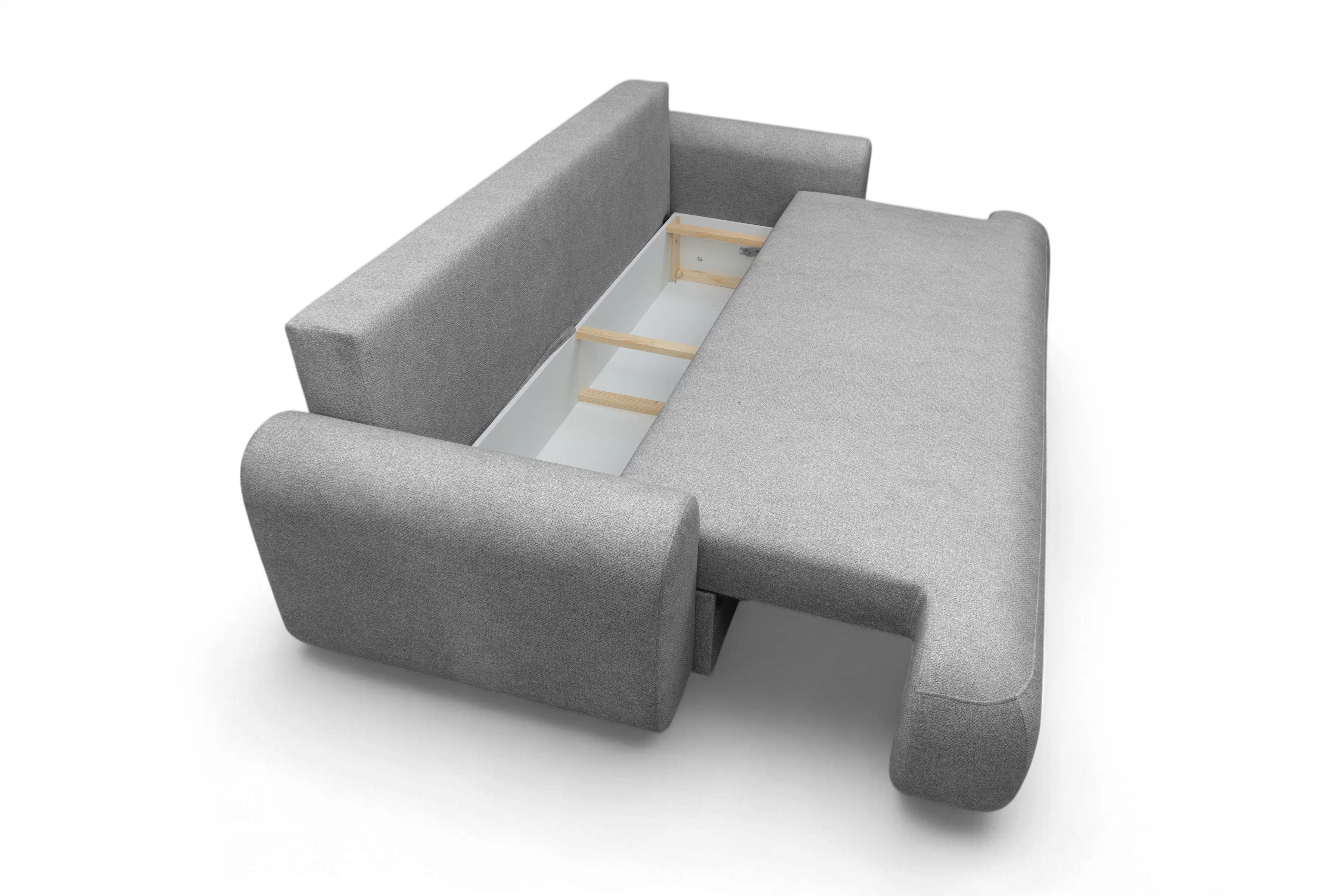 Pohovka Lotulis s rozkladem na spaní - šedá hydrofobní pletenina Blur 18 Pohovka rozkládací Lotulis - šedá Pletenina hydrofobowa Blur 18