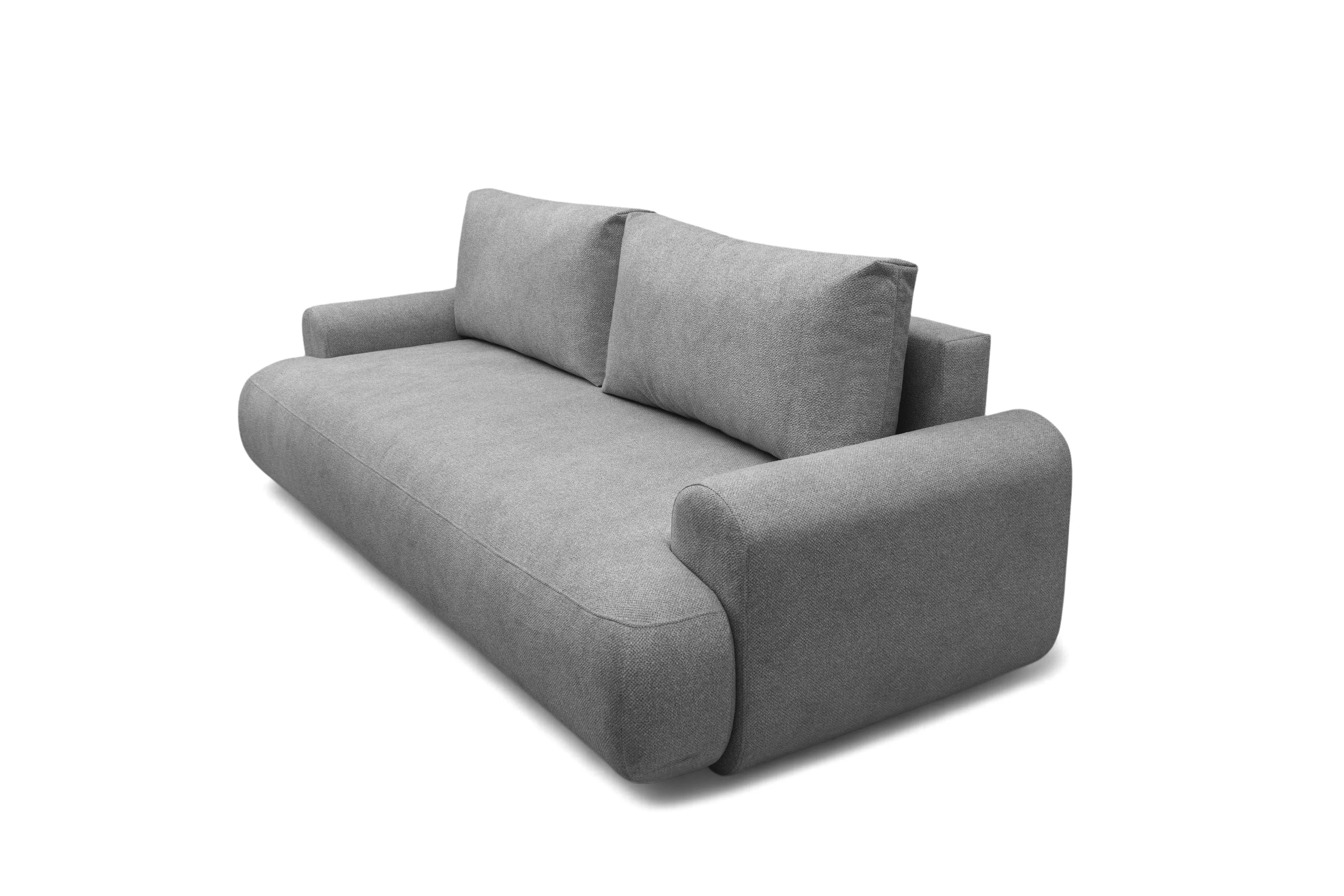 Pohovka Lotulis s rozkladem na spaní - šedá hydrofobní pletenina Blur 18 Pohovka rozkládací Lotulis - šedá Pletenina hydrofobowa Blur 18