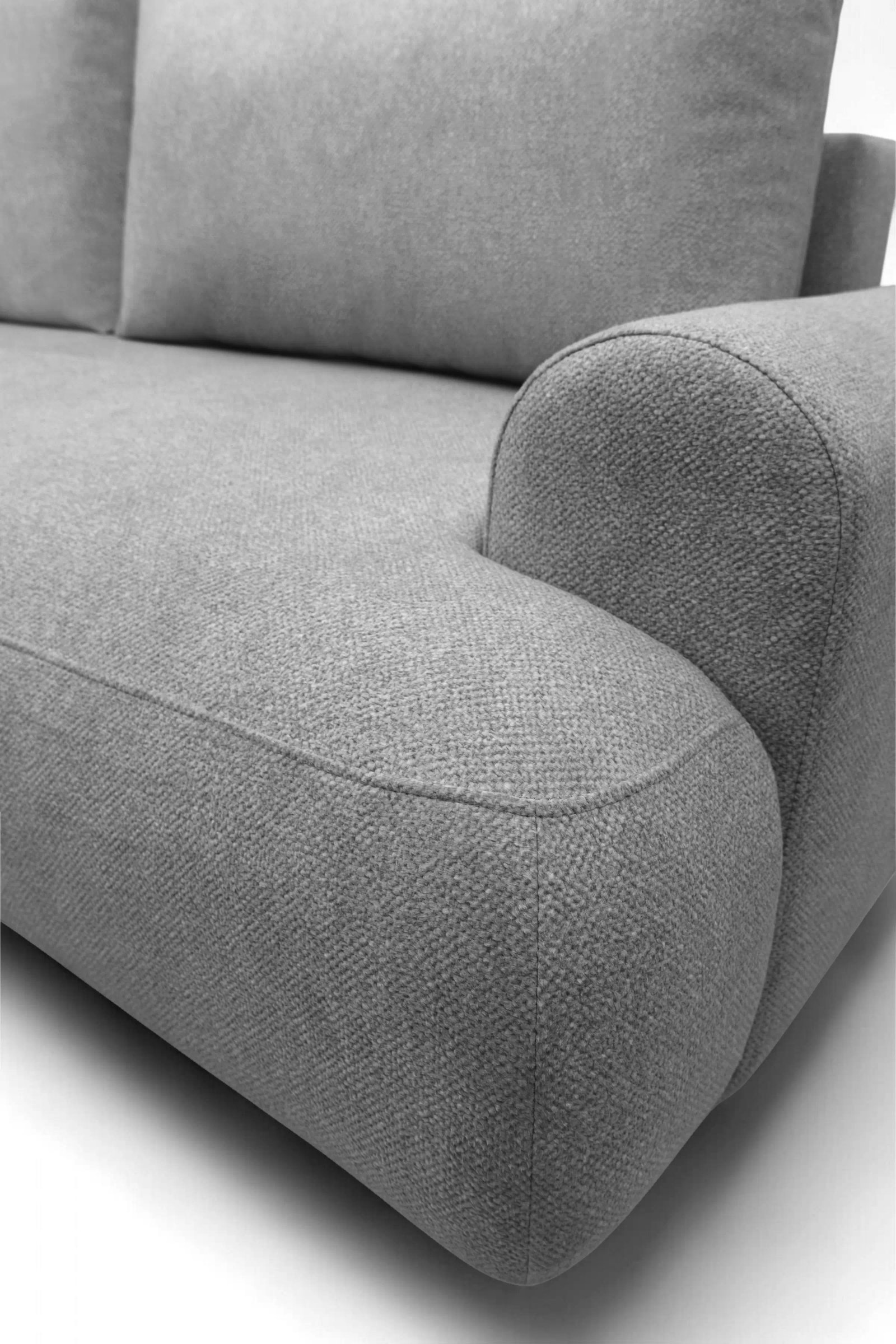 Pohovka Lotulis s rozkladem na spaní - šedá hydrofobní pletenina Blur 18 Pohovka rozkládací Lotulis - šedá Pletenina hydrofobowa Blur 18